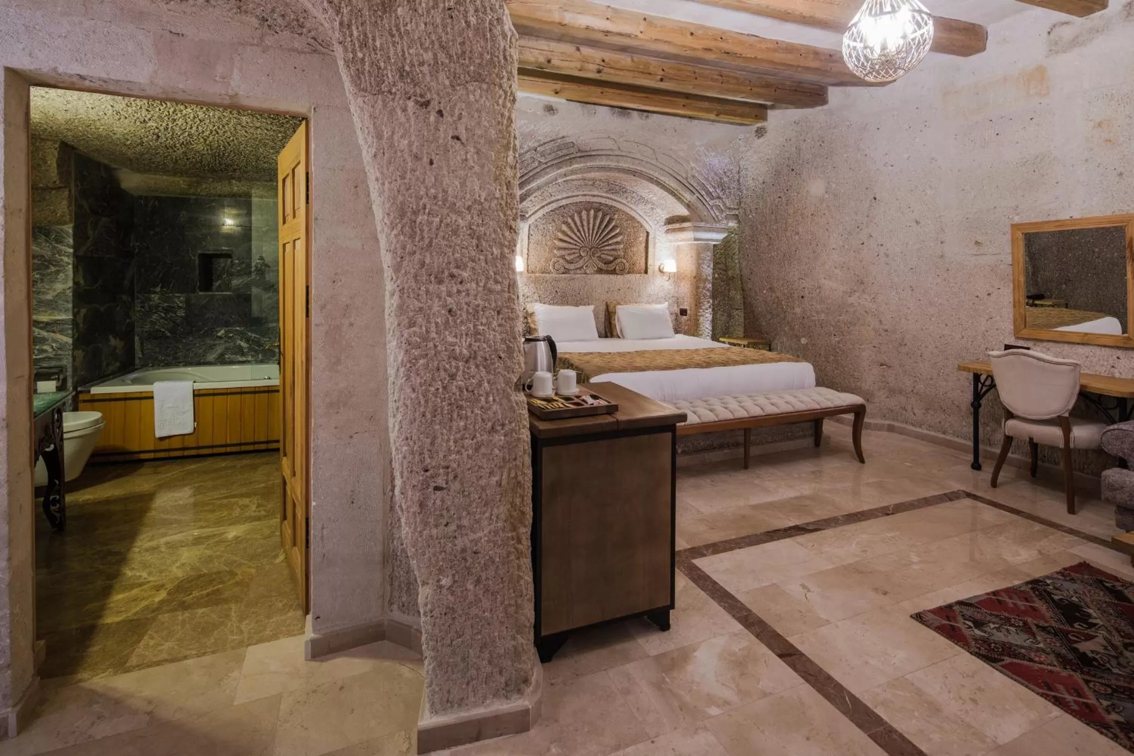 Bathroom, Bed in Lunar Cappadocia Hotel