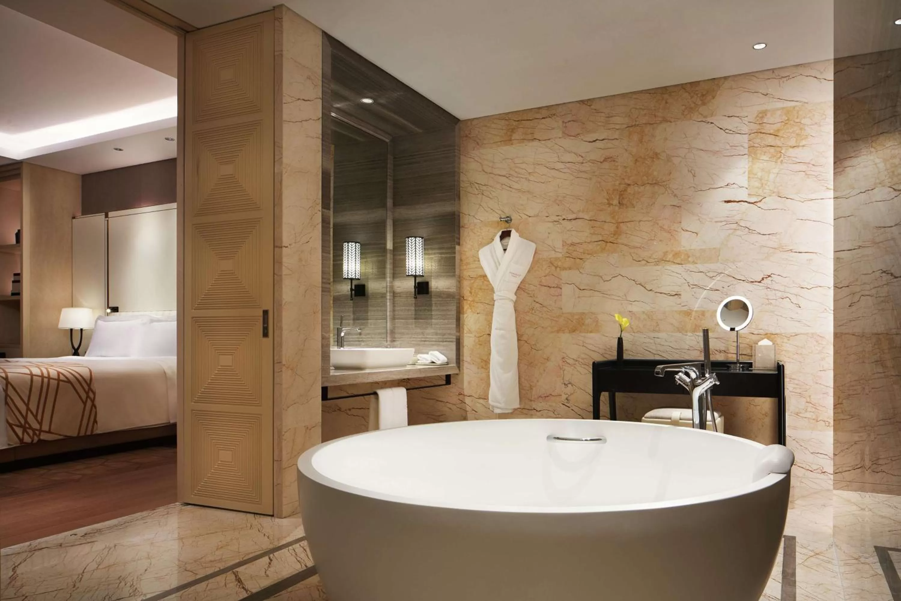 Bathroom, Bed in Conrad Tianjin