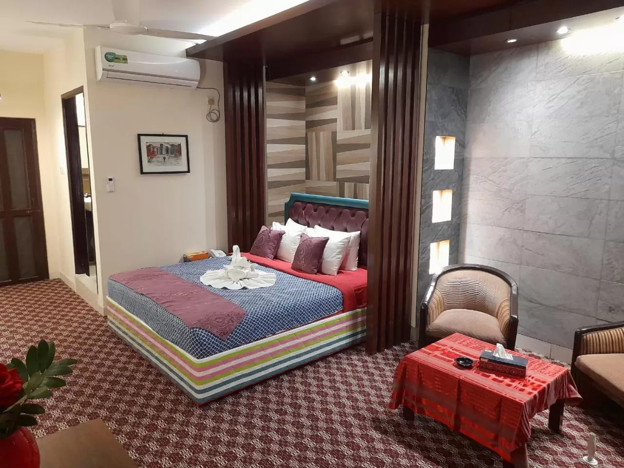 Bed in Center Point Apartment