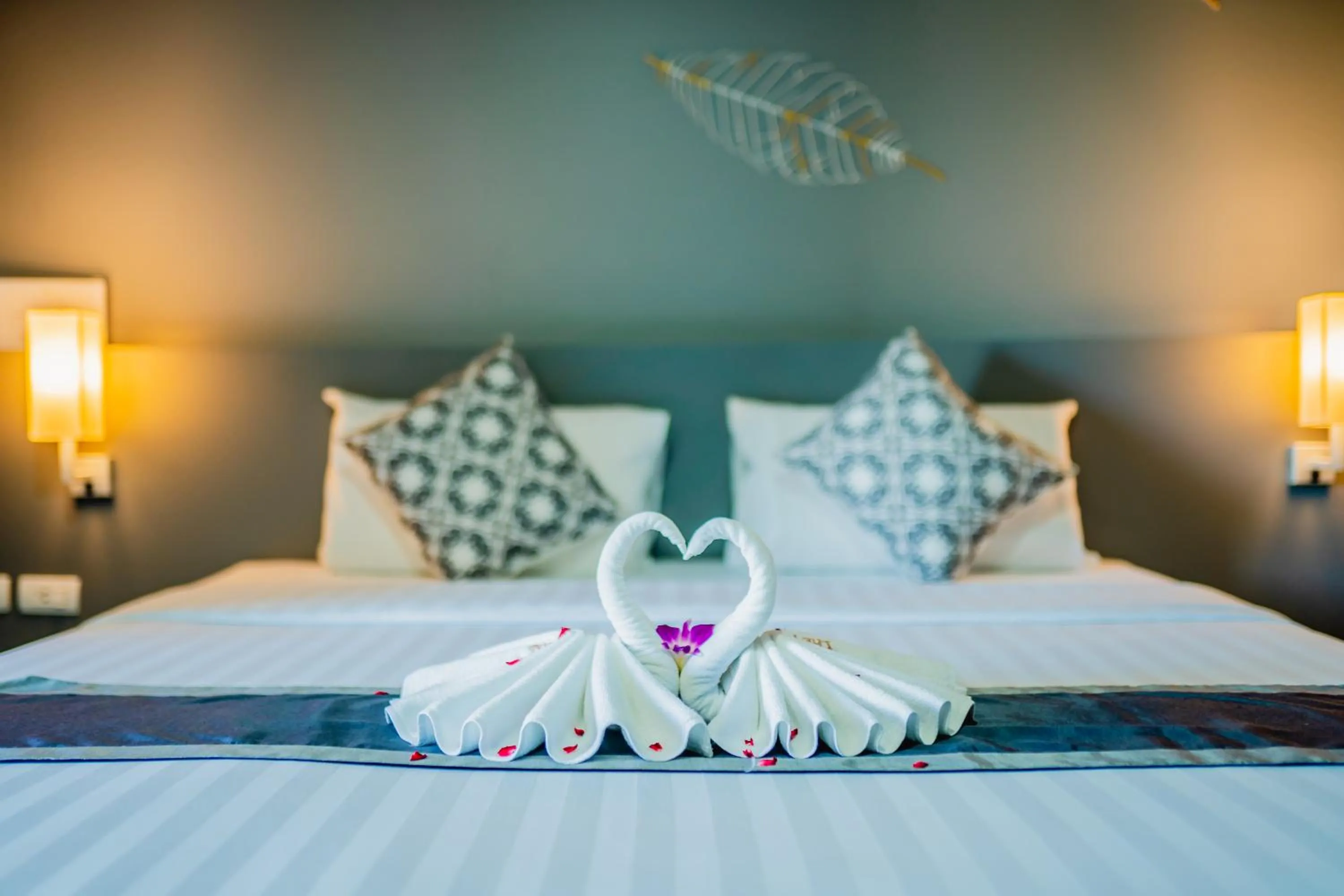 Bed in The Rubber Hotel Phuket