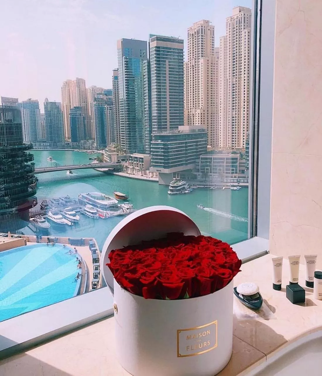 Pool view in Emaar Residences Dubai Marina by Qstay - formerly Address Dubai Marina