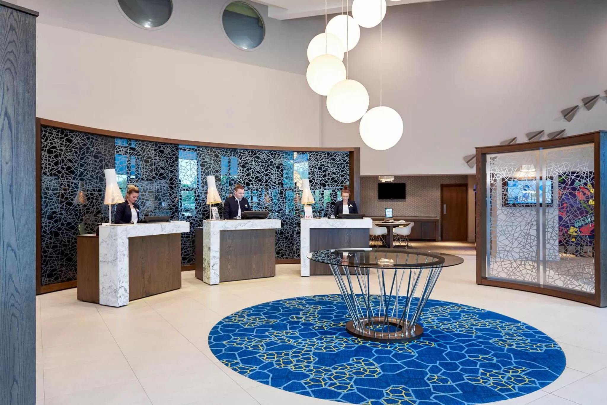 Lobby or reception in Novotel London Stansted Airport