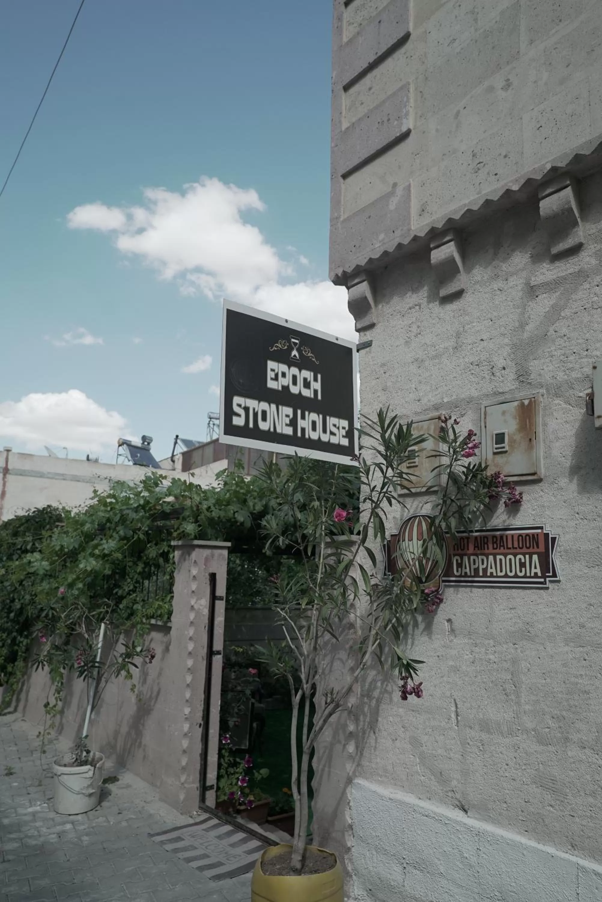 Facade/entrance in Epoch Stone House