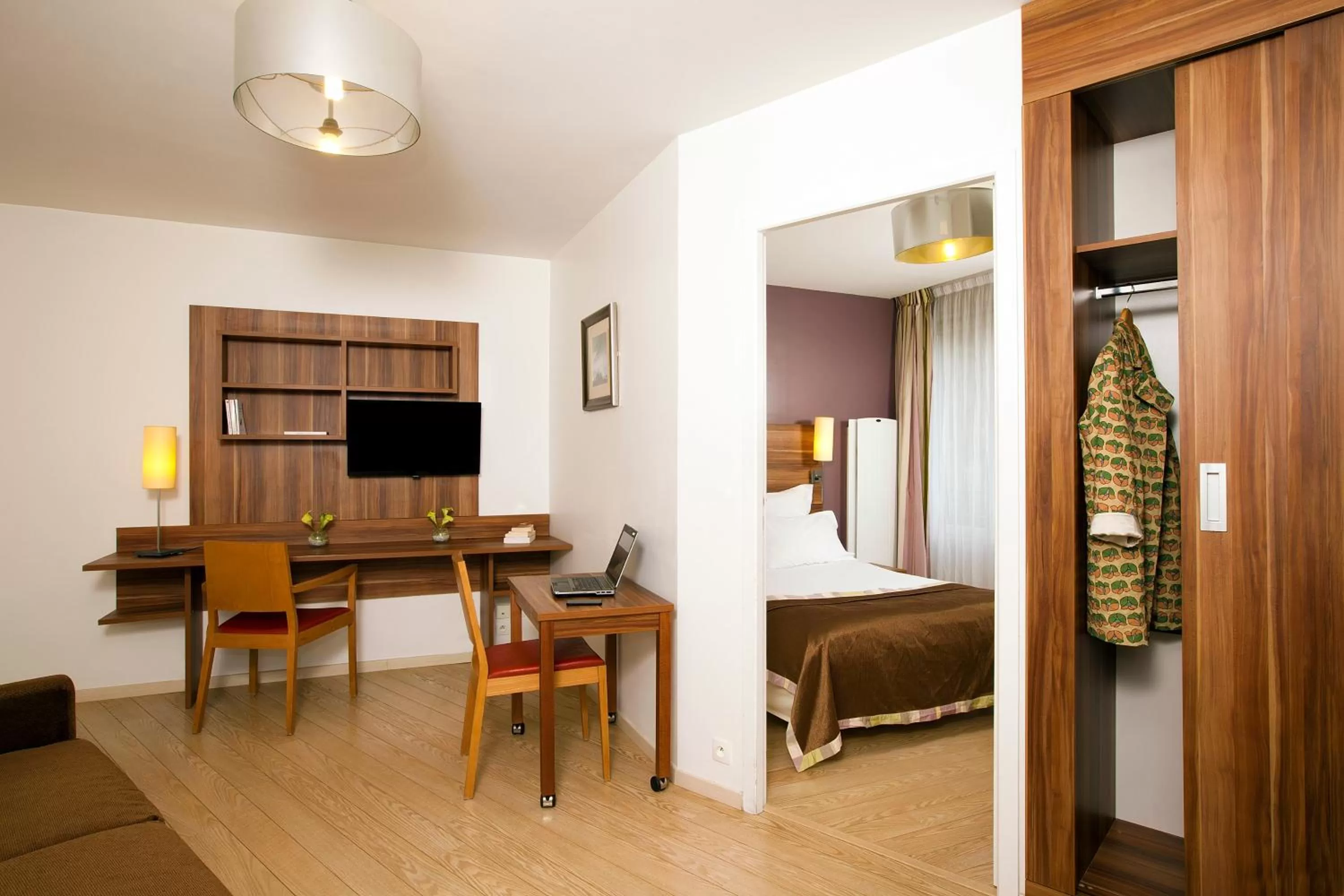 Living room, Bed in Residhome Paris Saclay " Bures sur Yvette "