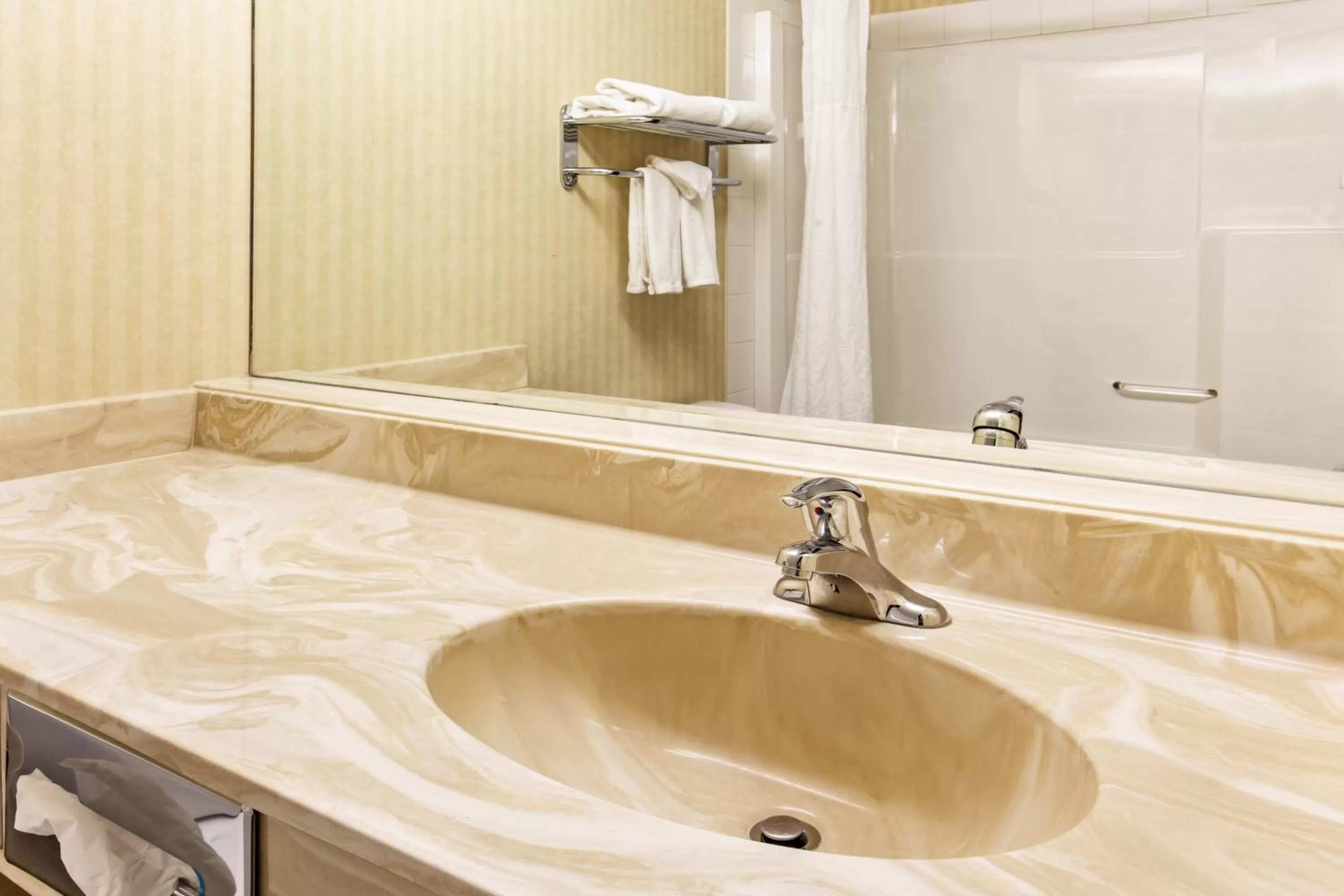 Bathroom in Super 8 by Wyndham Grande Prairie