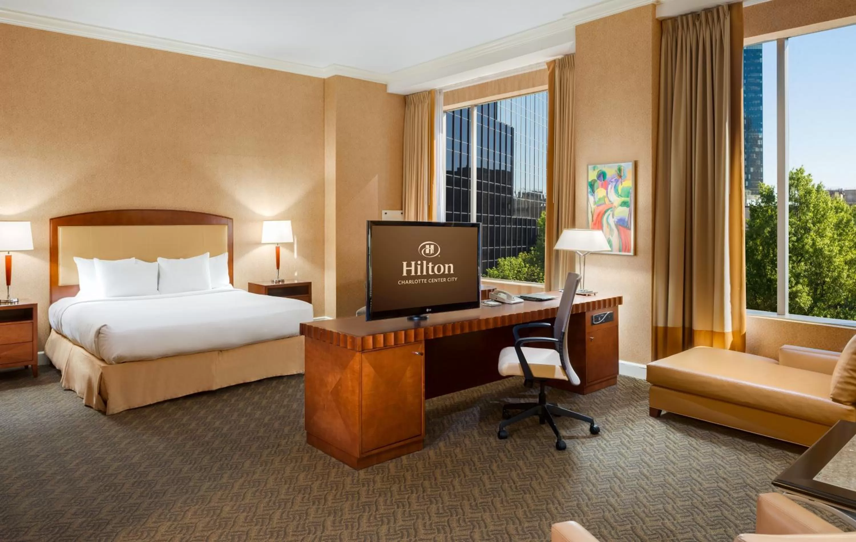 King Suite with Sofa Bed in Hilton Charlotte Uptown