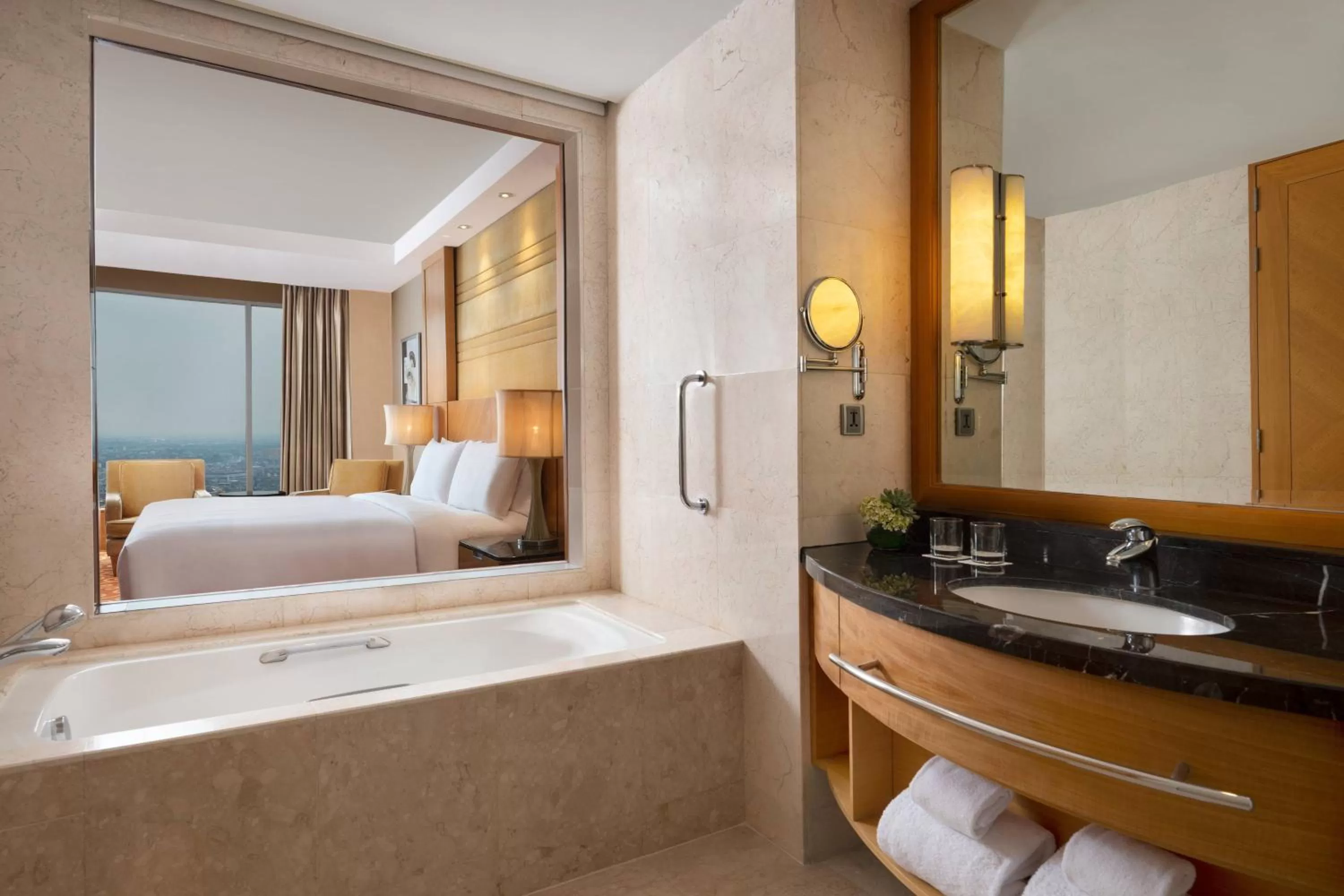 Bathroom, Bed in JW Marriott Hotel Medan