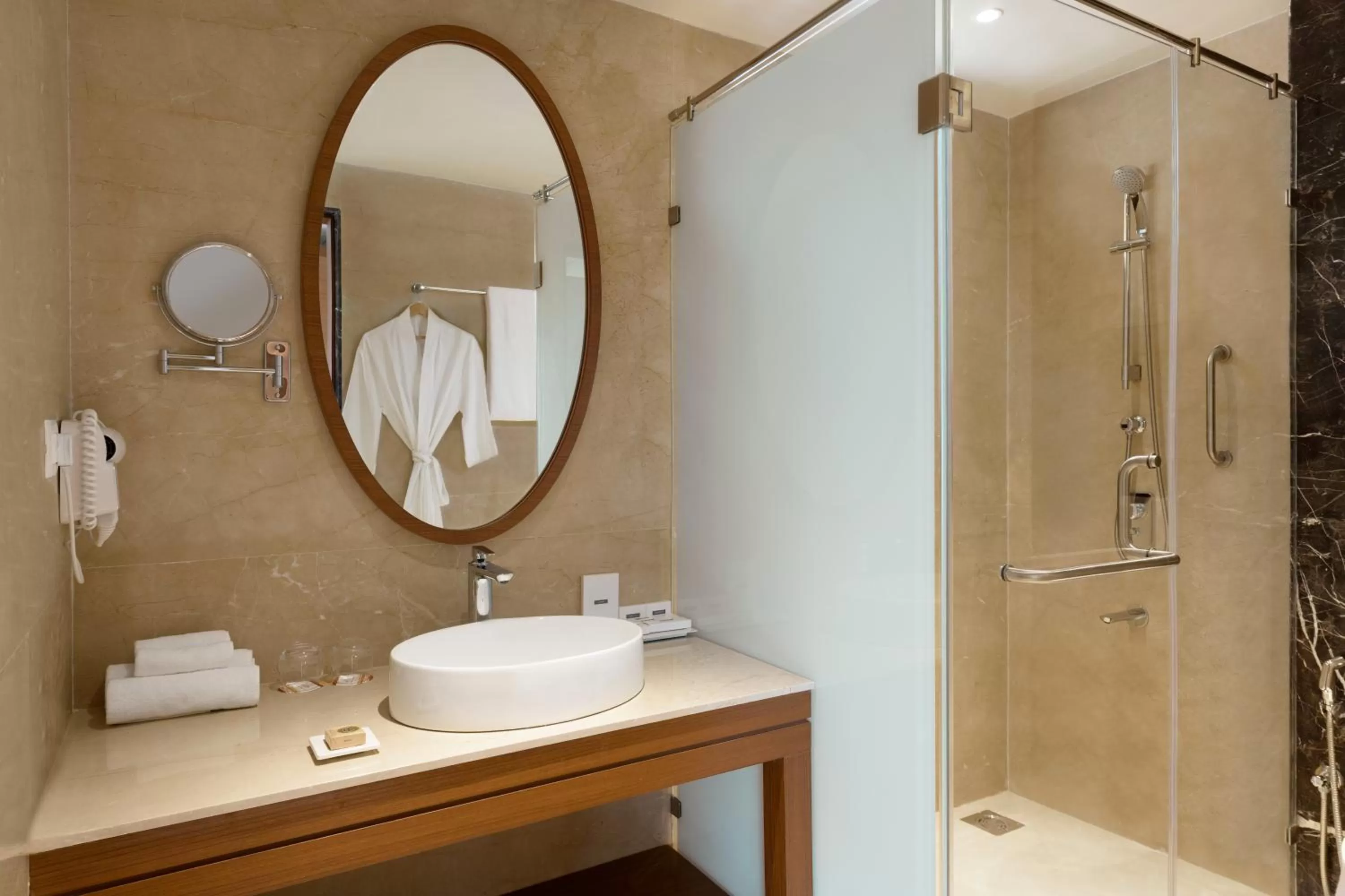 Shower in Hawthorn Suites by Wyndham Dwarka