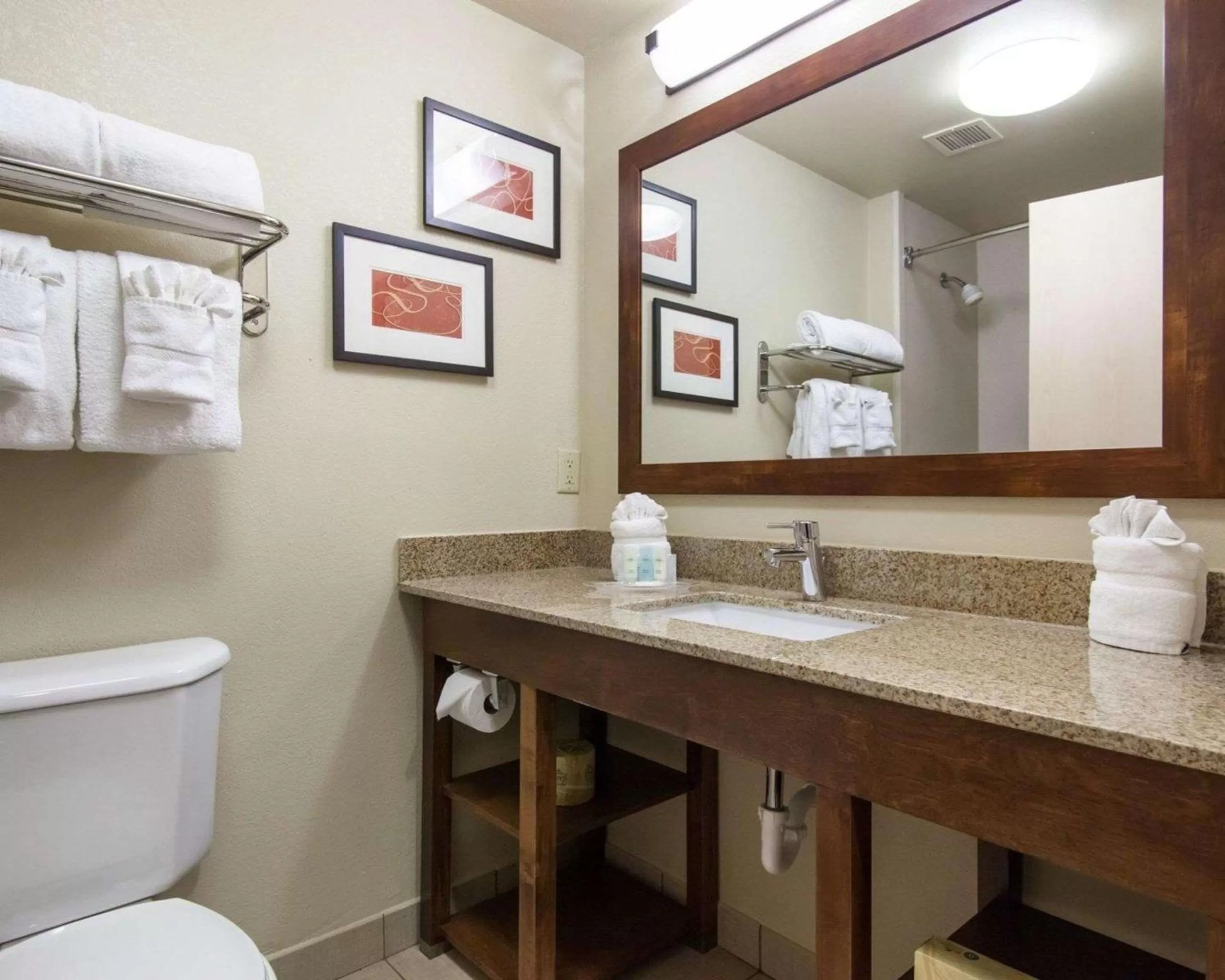Bathroom in Comfort Suites Tulsa Central