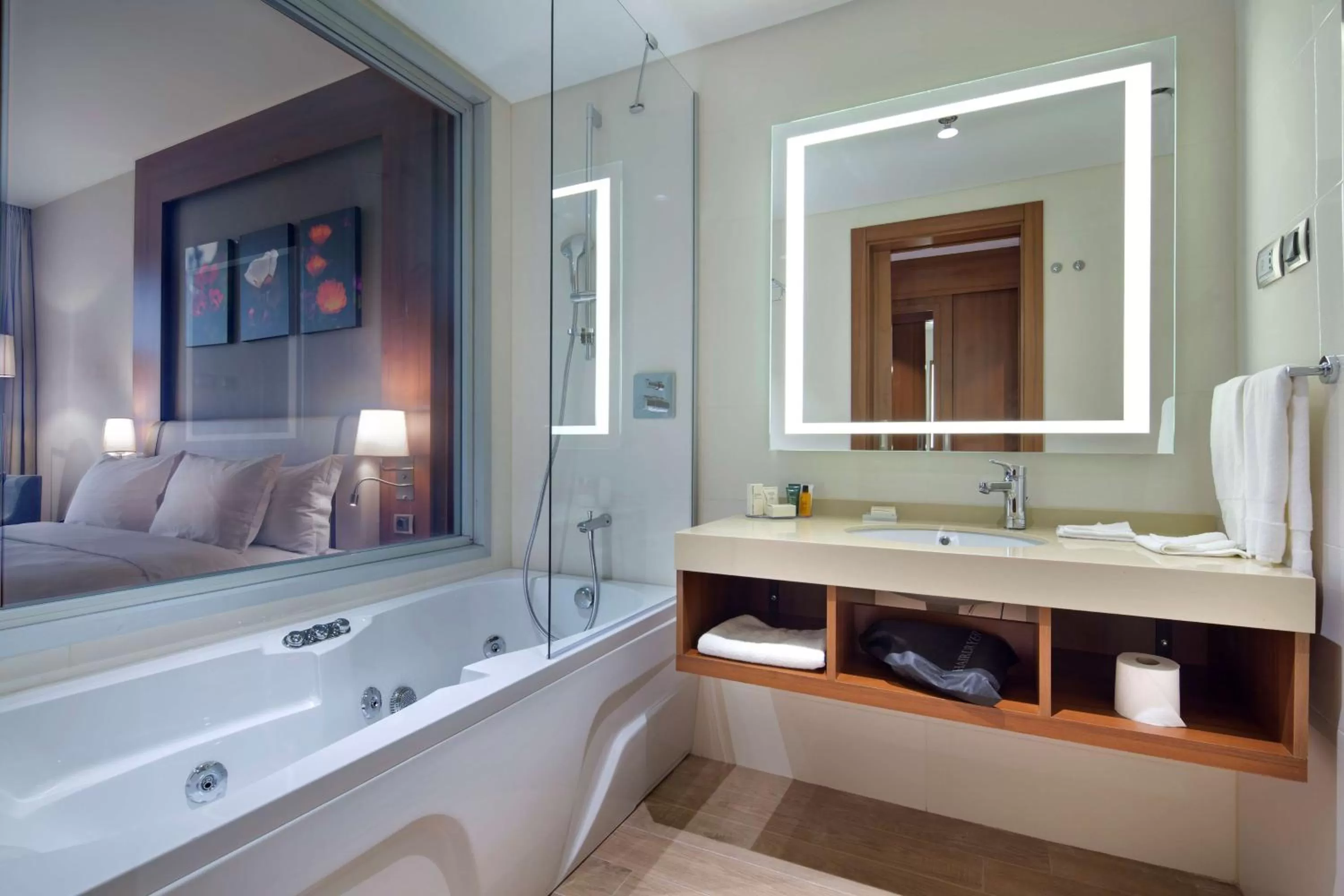 Bathroom, Bed in Hilton Garden Inn Istanbul Beylikduzu