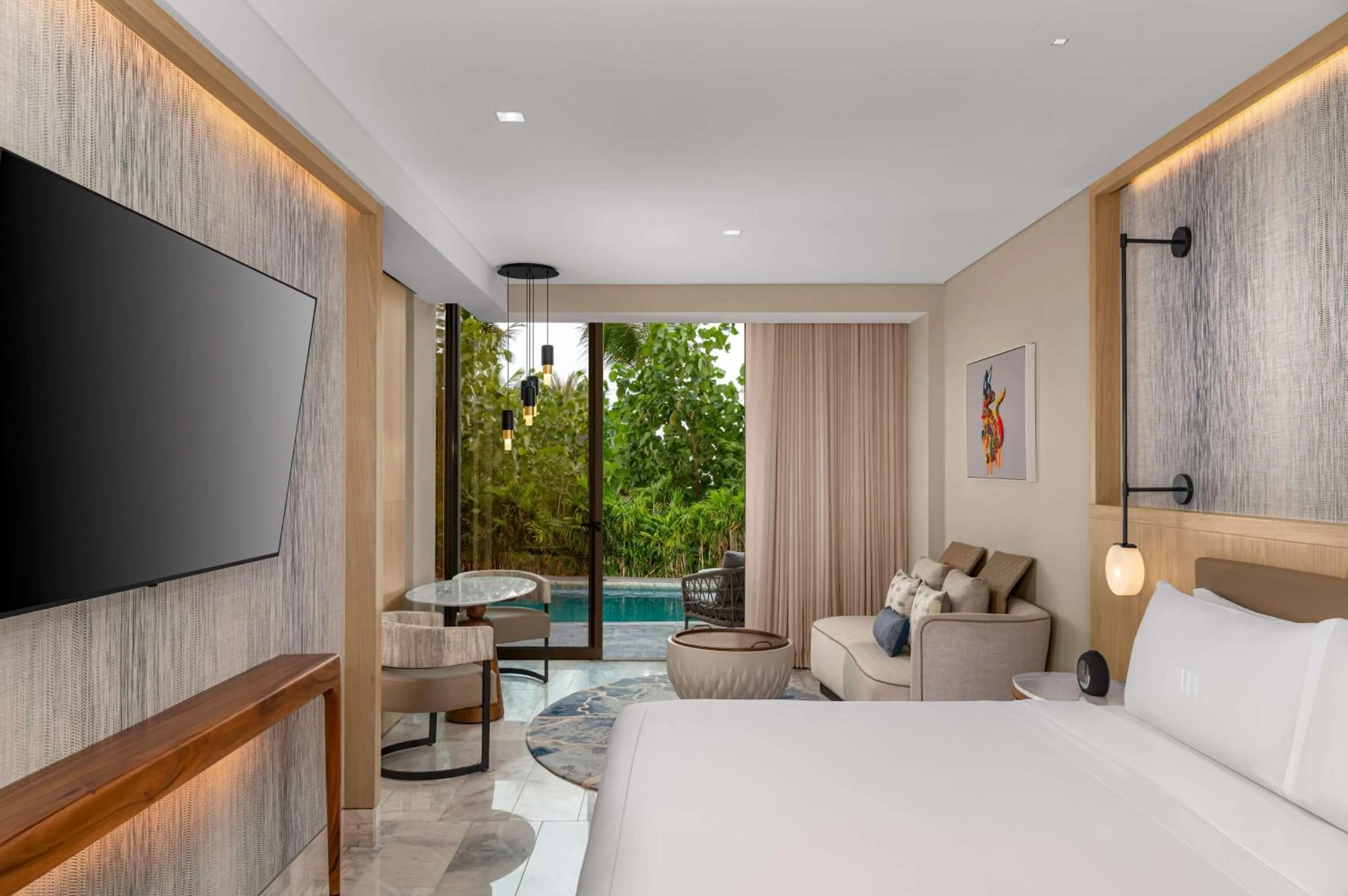 Living room, Bed in Waldorf Astoria Riviera Maya