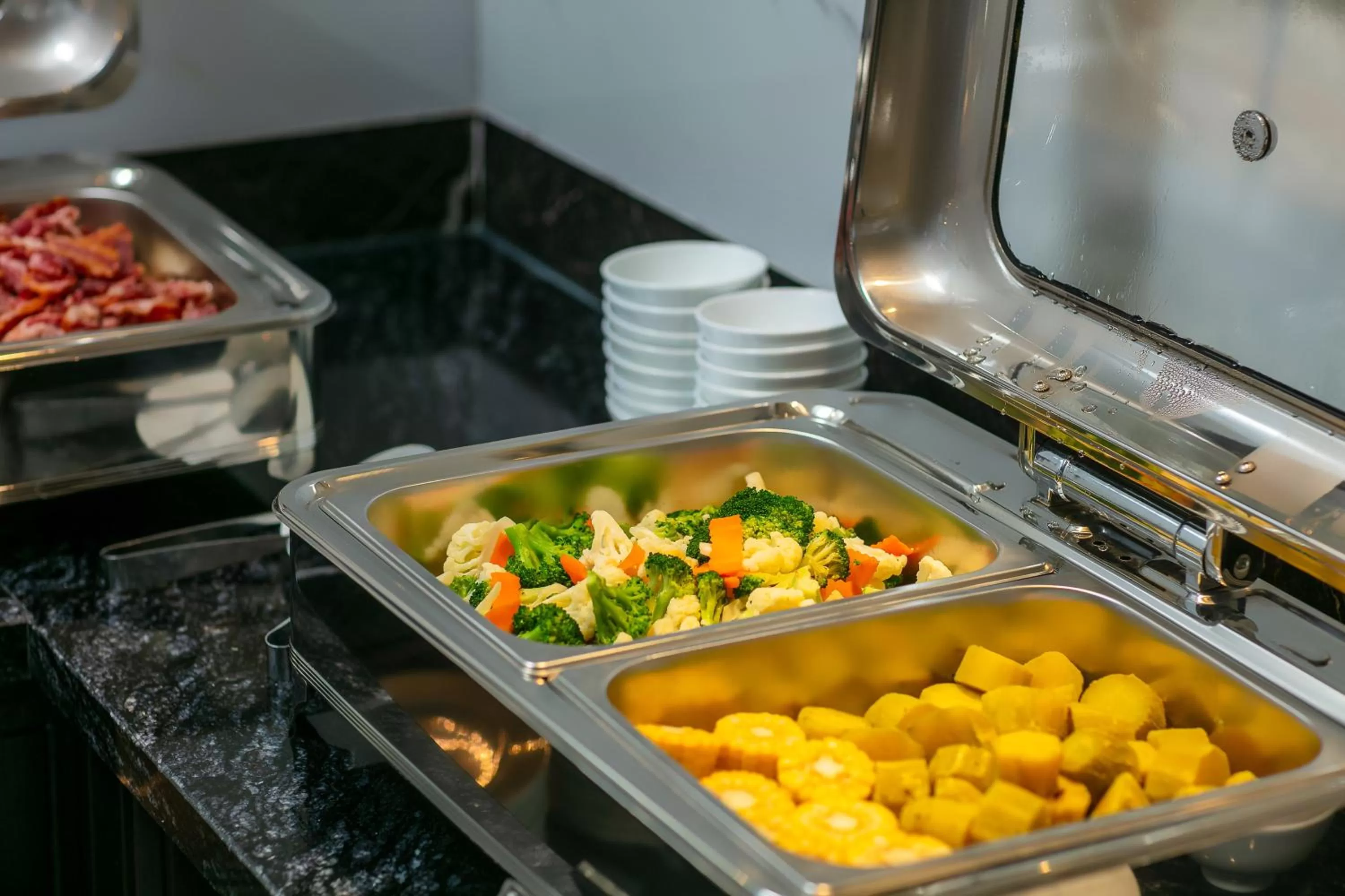 Buffet breakfast in MAY DE VILLE Lakeside Hotel