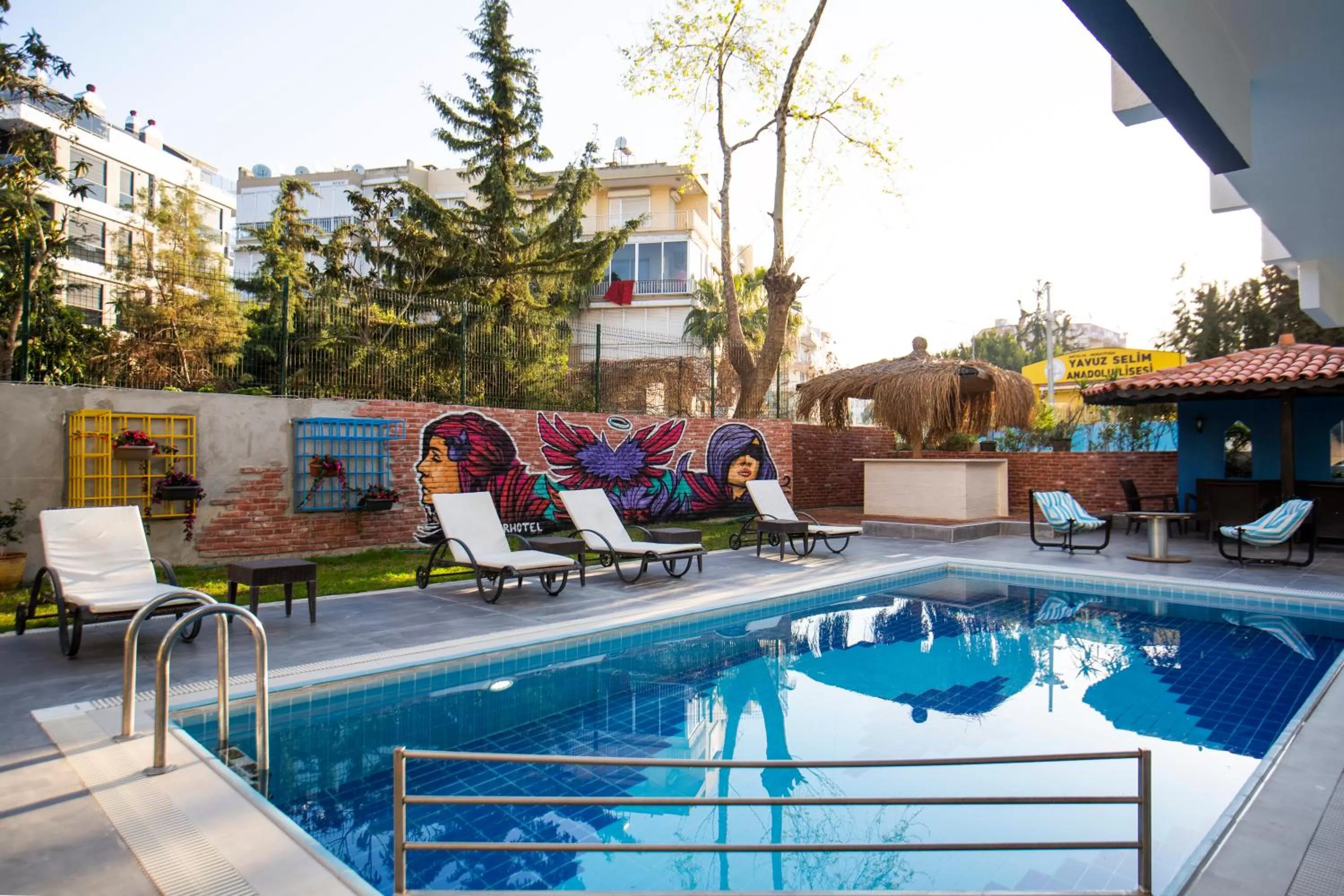 Pool view in Mene City Hotel