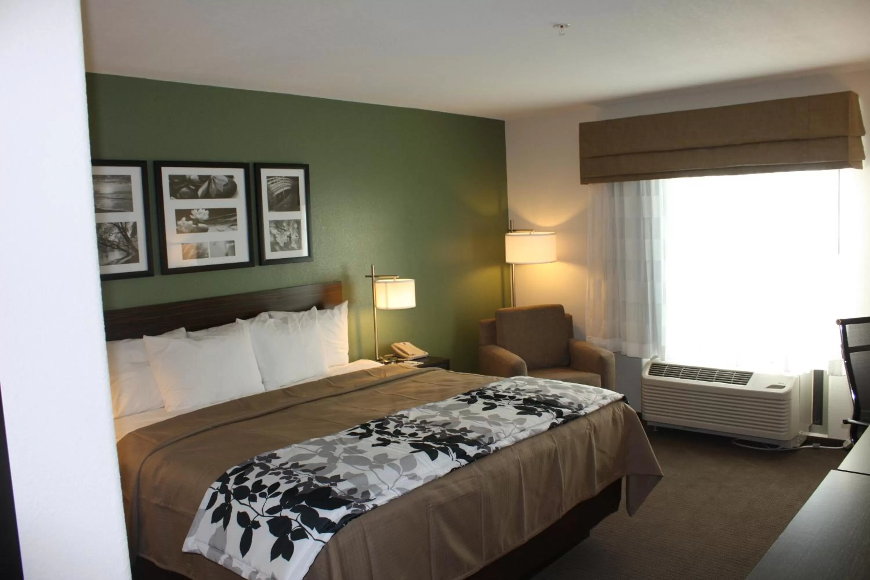 Decorative detail, Bed in Sleep Inn & Suites Garden City