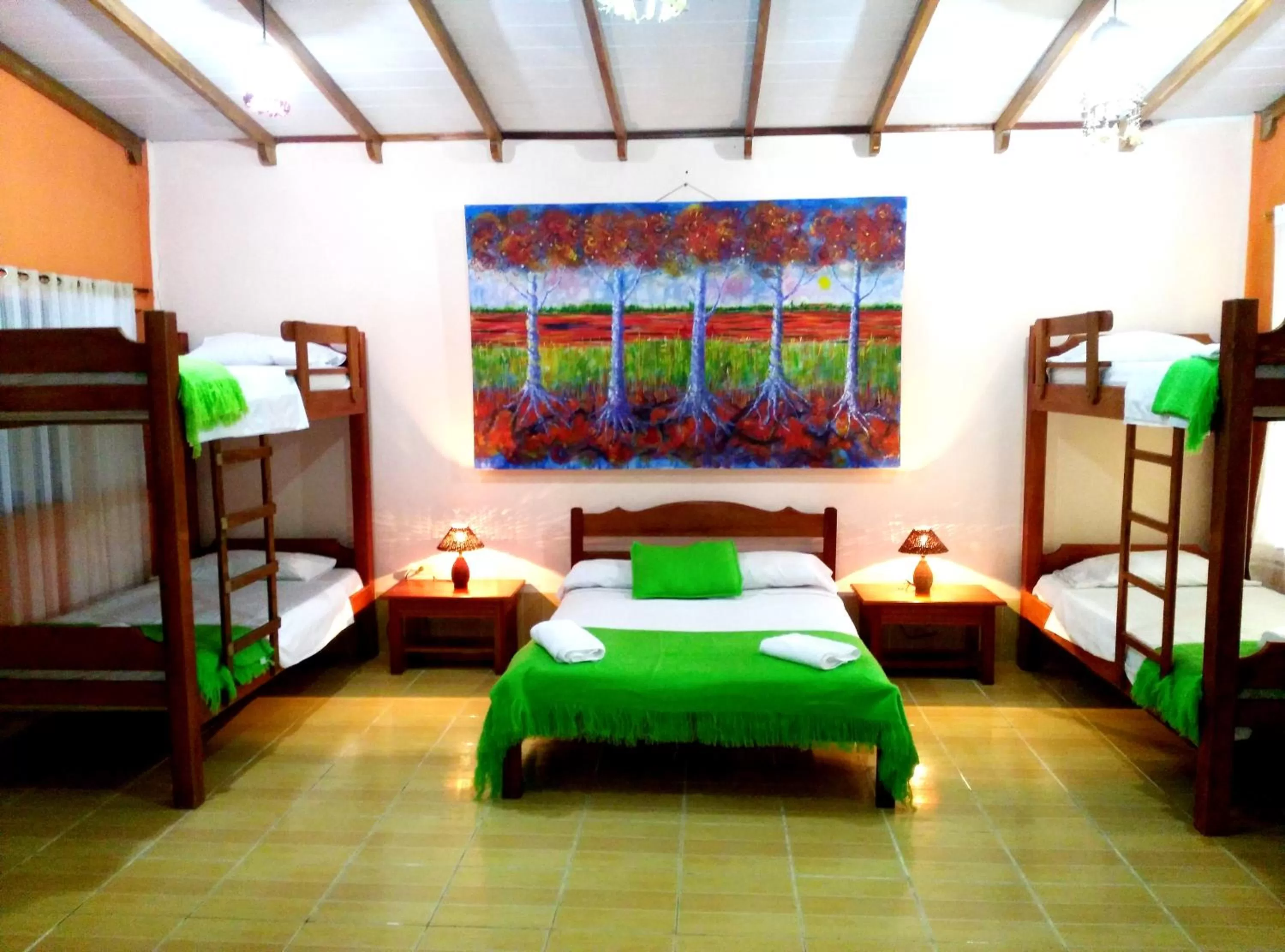 Photo of the whole room, Bed in Cabañas Yakuruna