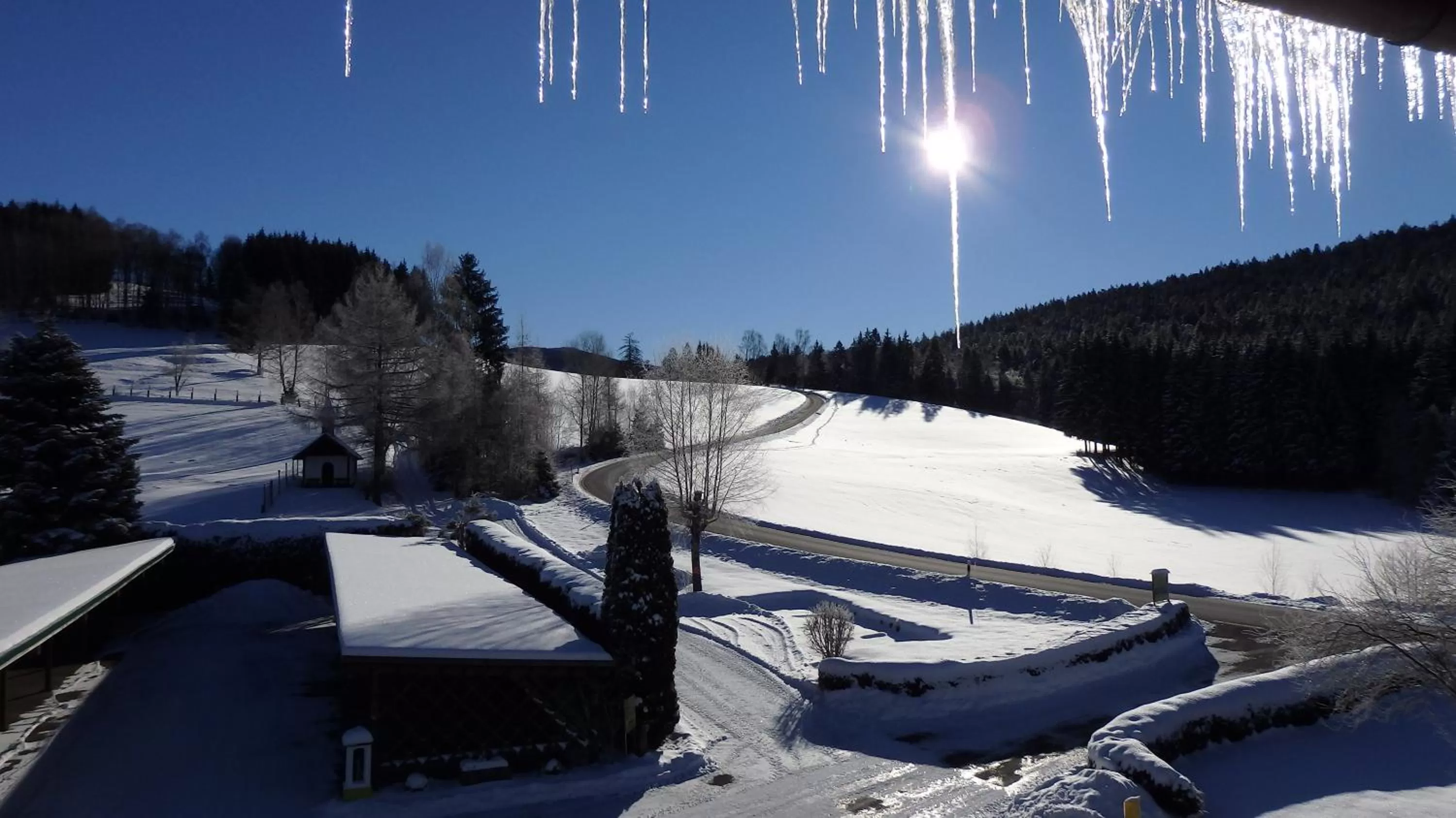 Mountain view in Landhotel GrünWies -Bonsai-Wellness Garni