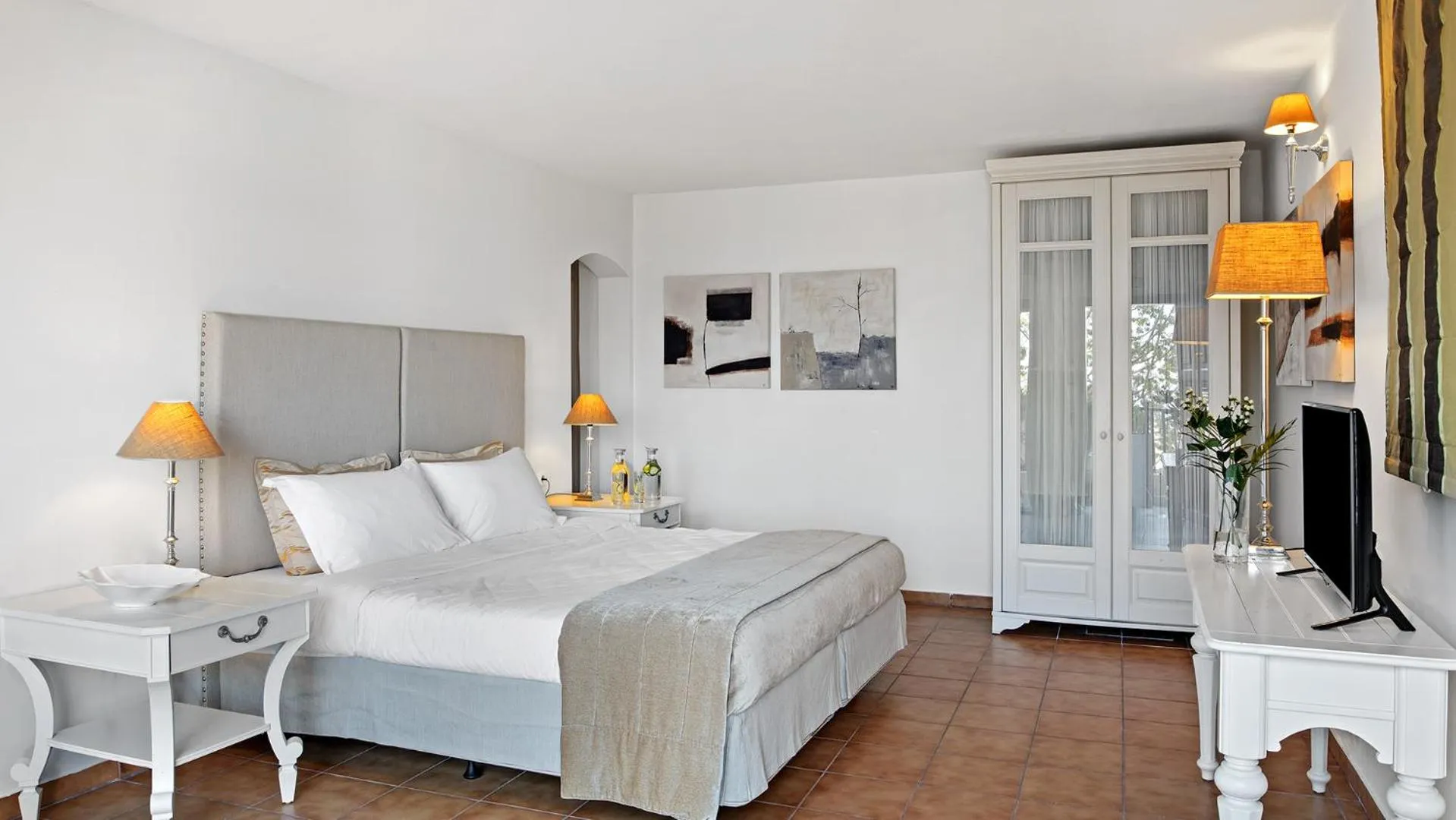 Bedroom, Bed in Aegean Suites, Santikos Collection