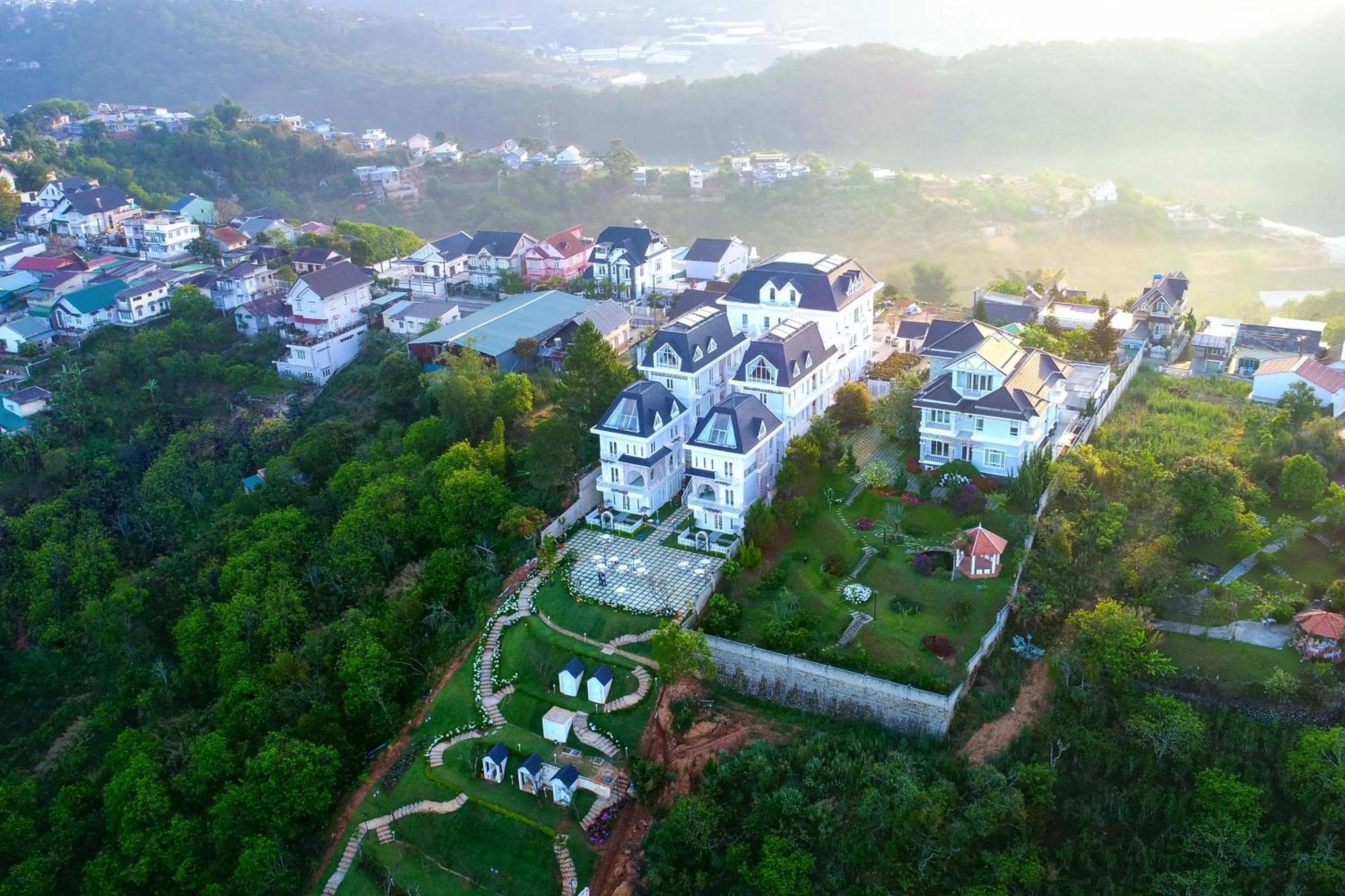 Bird's eye view in Dalat De Charme Village