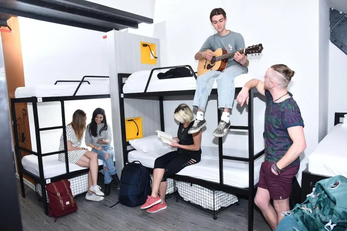 People, Bed in Cinema Hostel Jerusalem