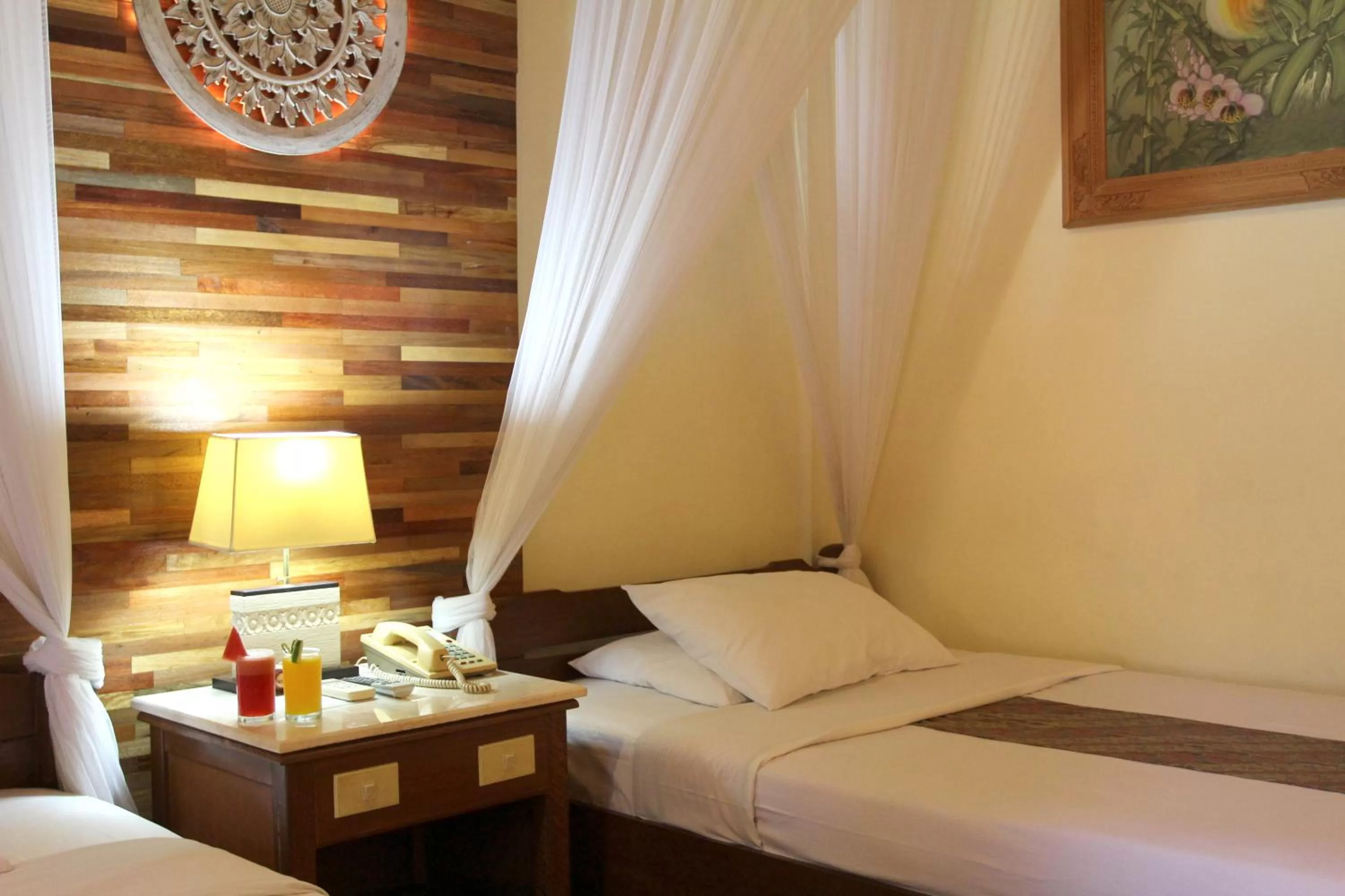 Decorative detail, Bed in Bumi Ayu Bungalow Sanur