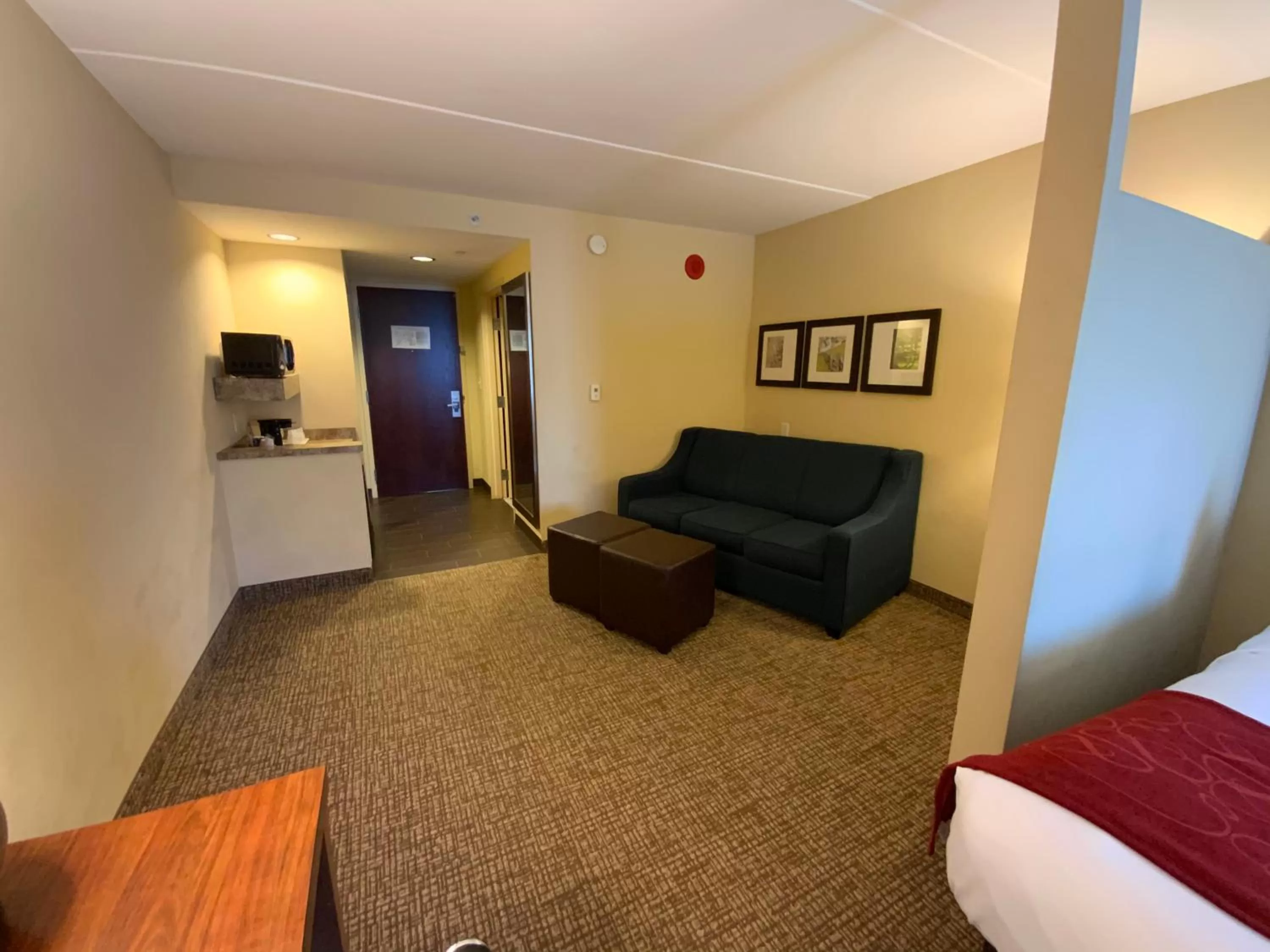 Seating area, Bed in Comfort Suites Fredericksburg North