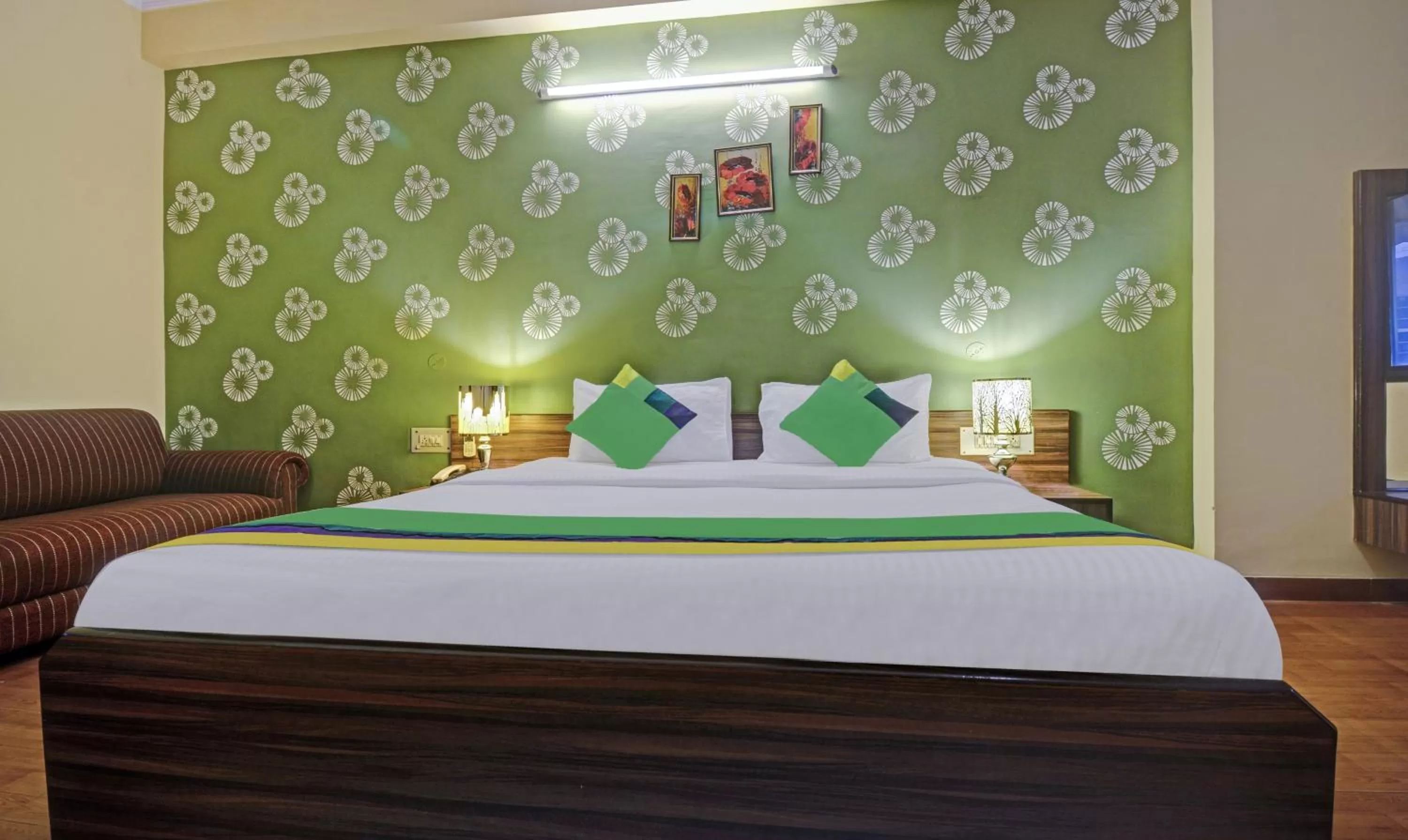 Bedroom, Bed in Treebo New Rockwell Vivek Vihar