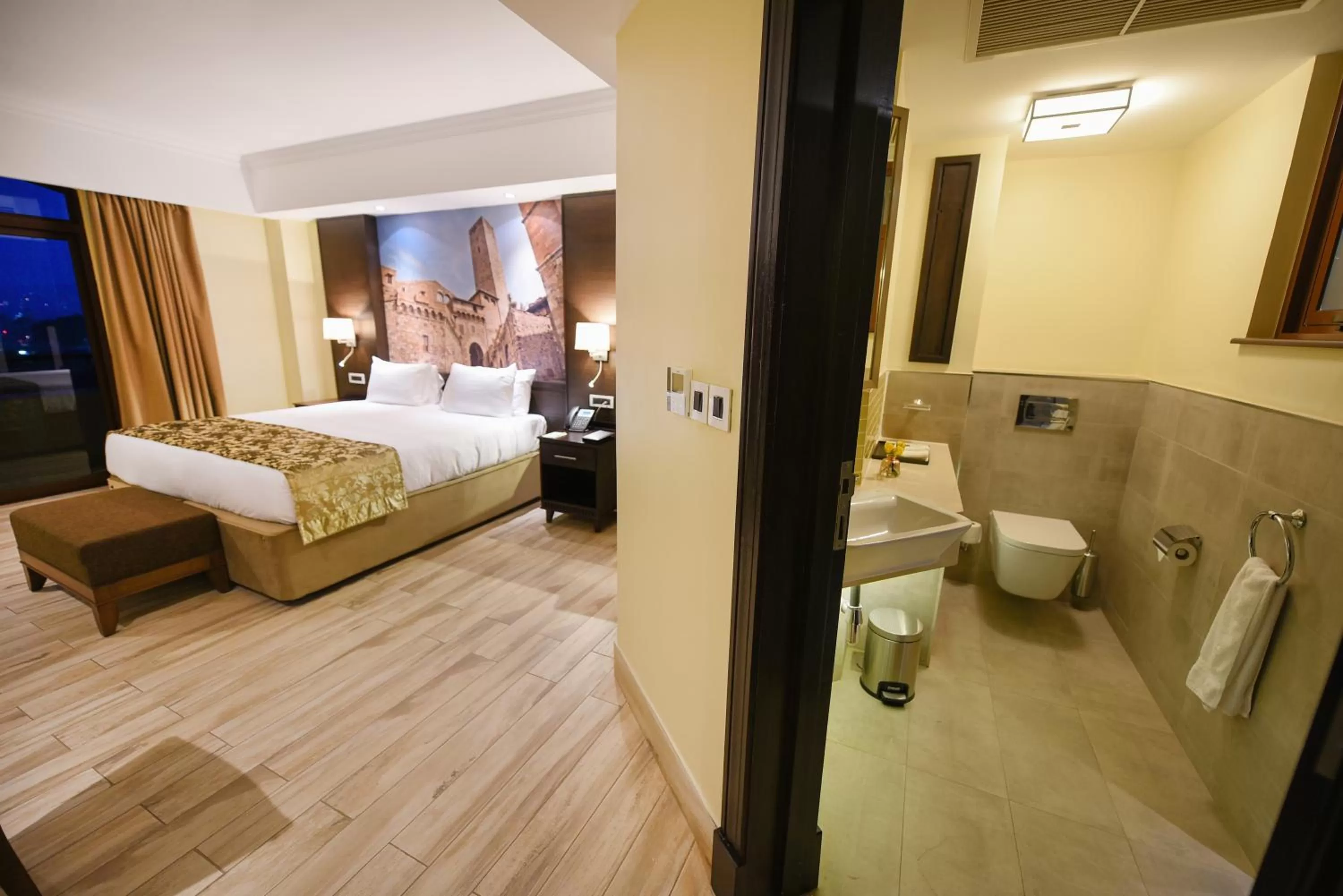 Bathroom, Bed in Mestil Hotel & Residences