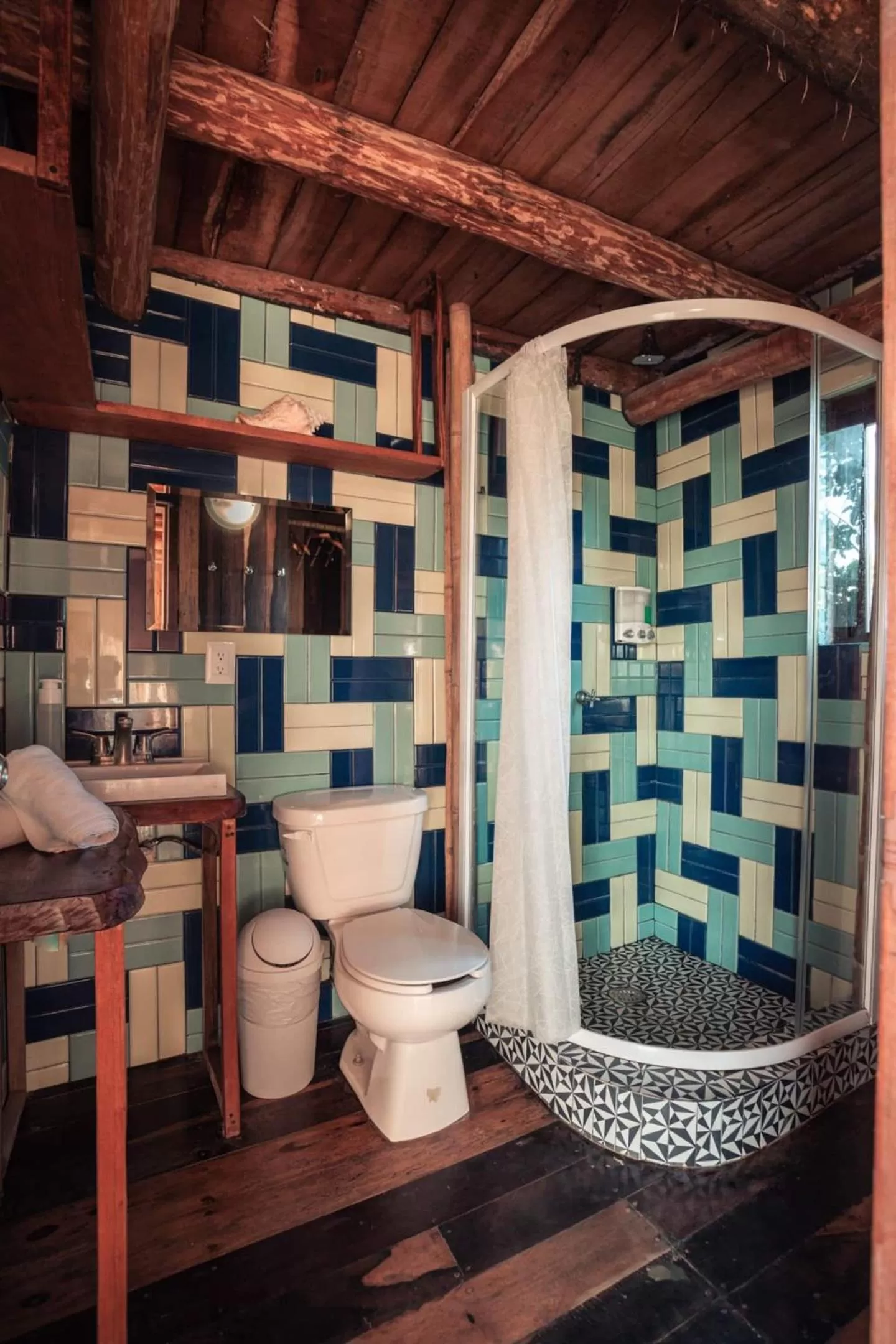 Shower in Hidden Treehouse Tulum Eco-Hotel