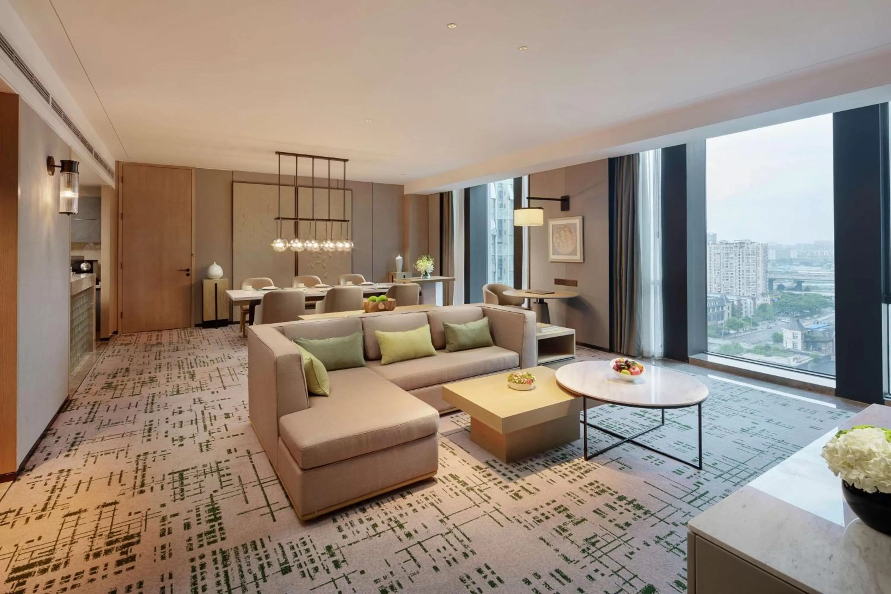 Living room, Bed in Hilton Chengdu Chenghua - Close to Panda Base and Chunxi Road