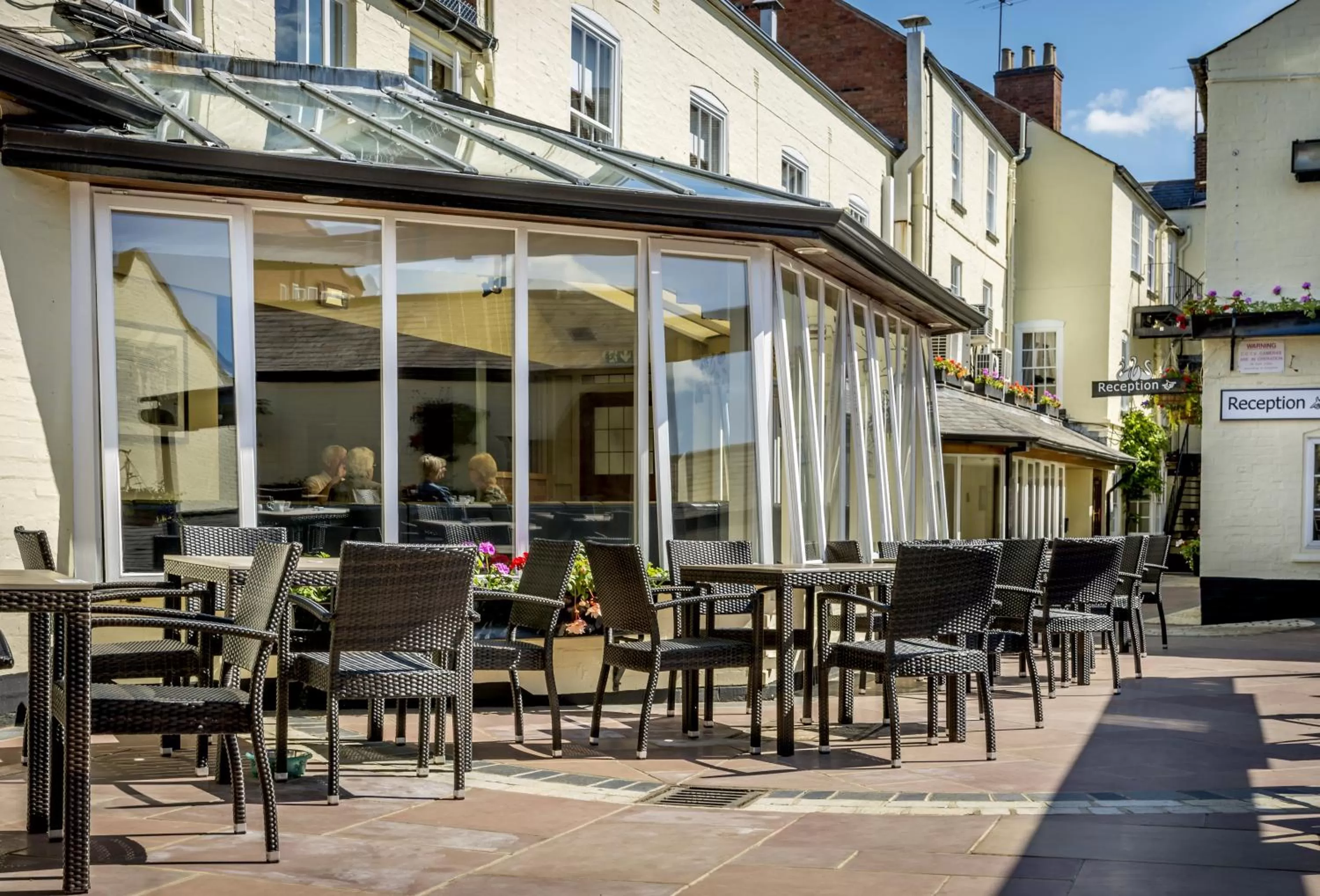 Balcony/Terrace in The Three Swans Hotel, Market Harborough, Leicestershire - The Coaching Inn Group