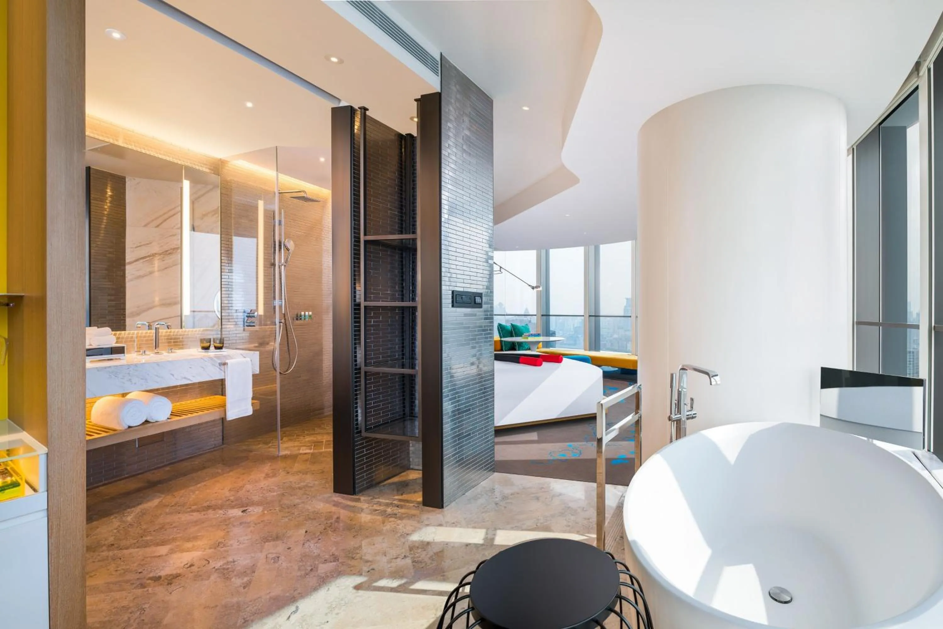 Bathroom, Bed in W Shanghai - The Bund