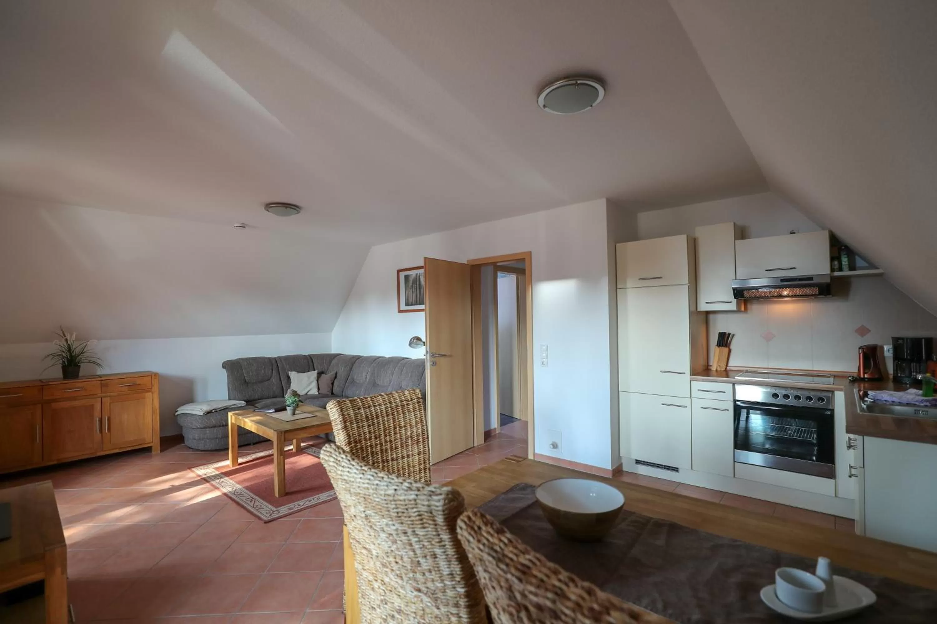 Kitchen or kitchenette in Usedom Bike Hotel & Suites