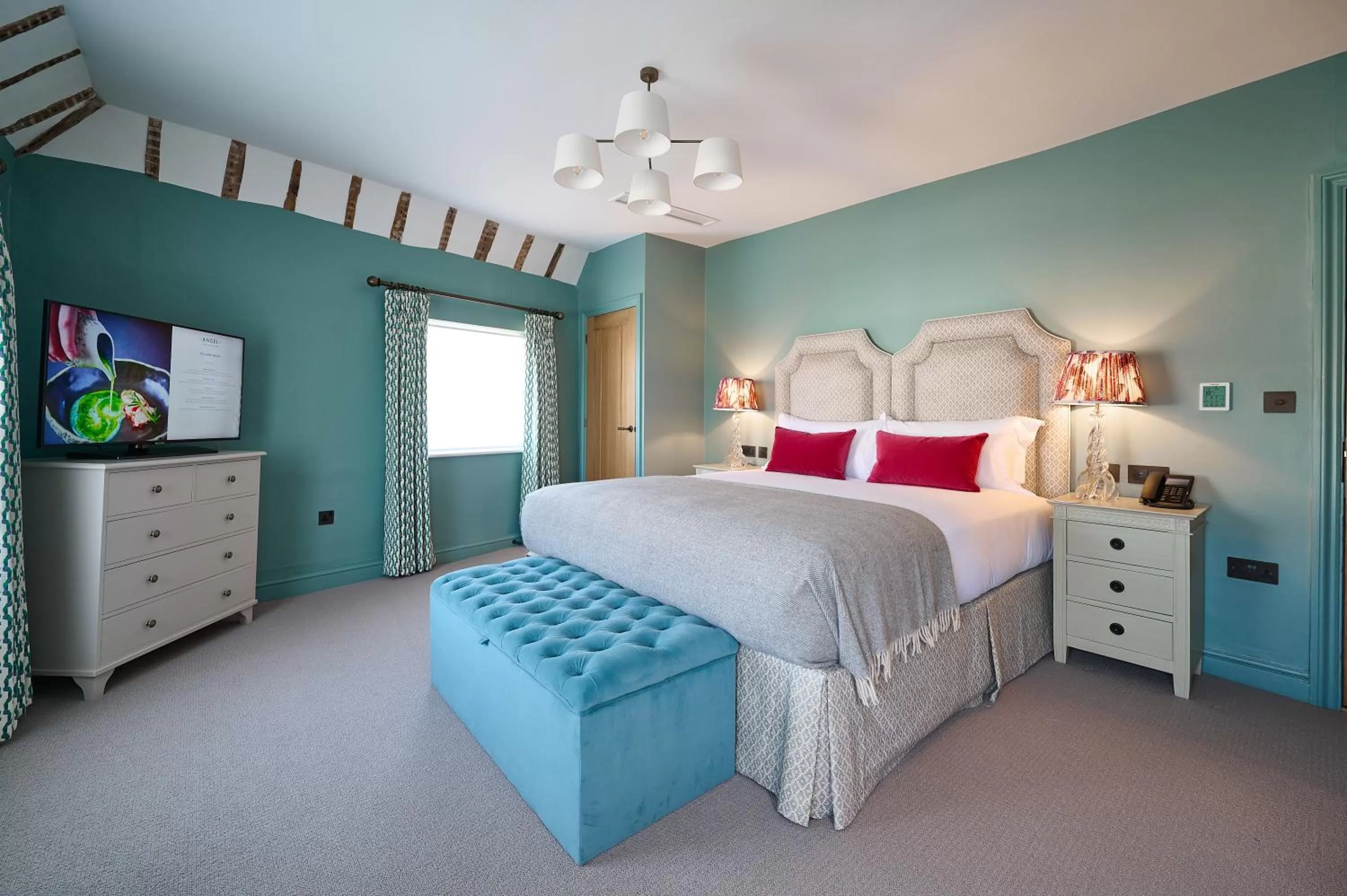 Bed in The Angel Inn, Stoke-by-Nayland