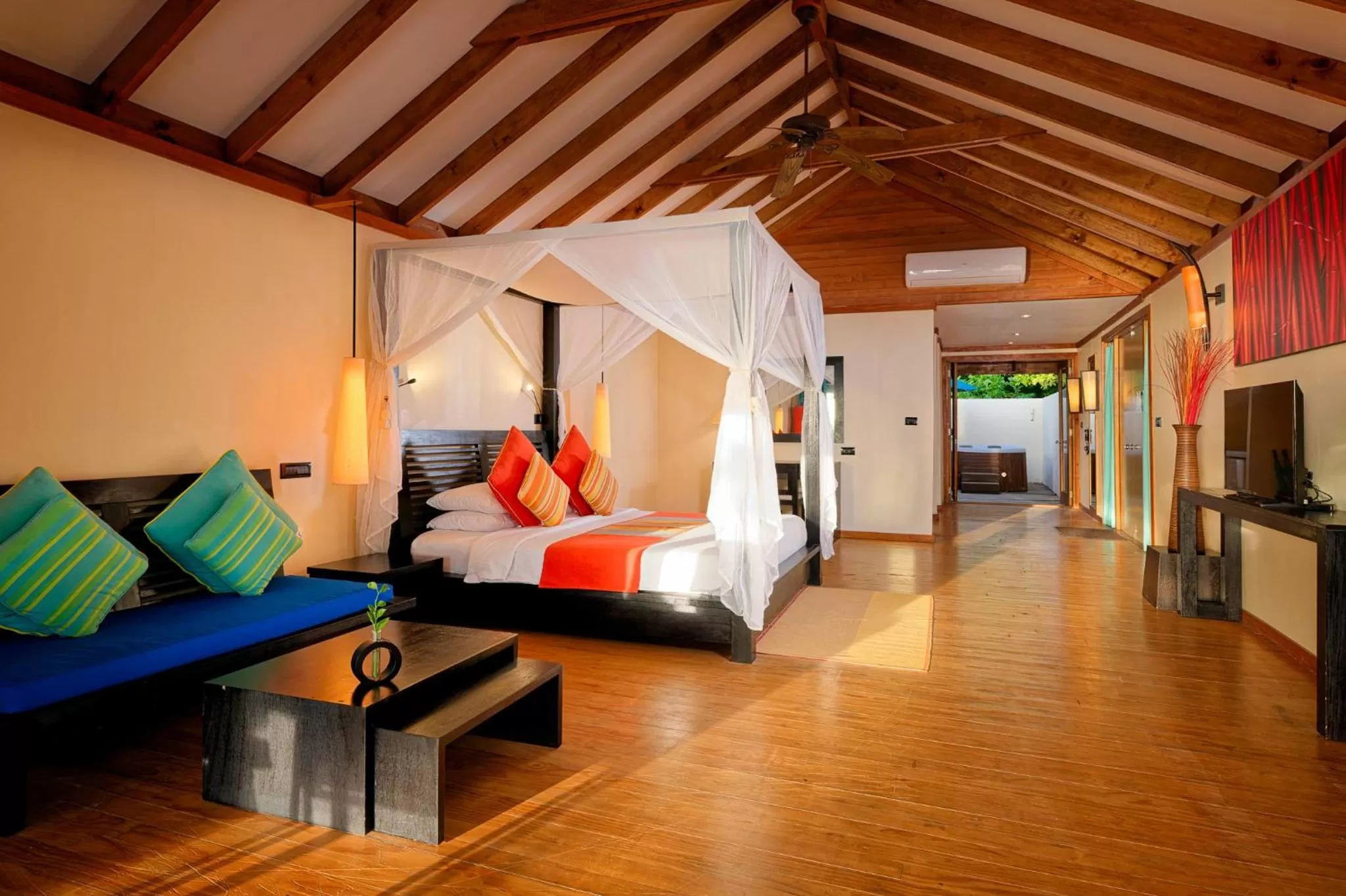 Bed in Canareef Resort Maldives