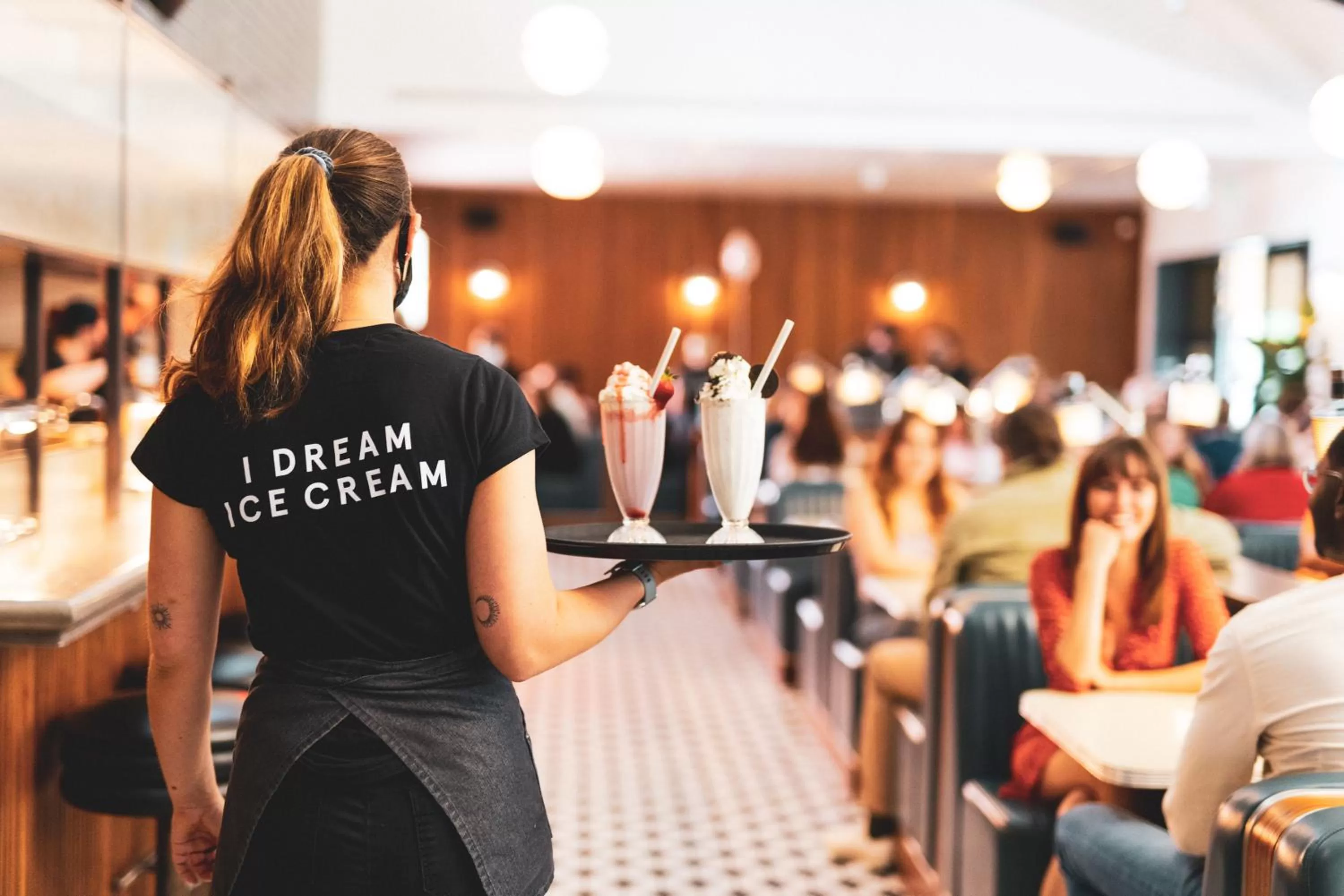 Staff in Mollie's Motel & Diner Oxfordshire