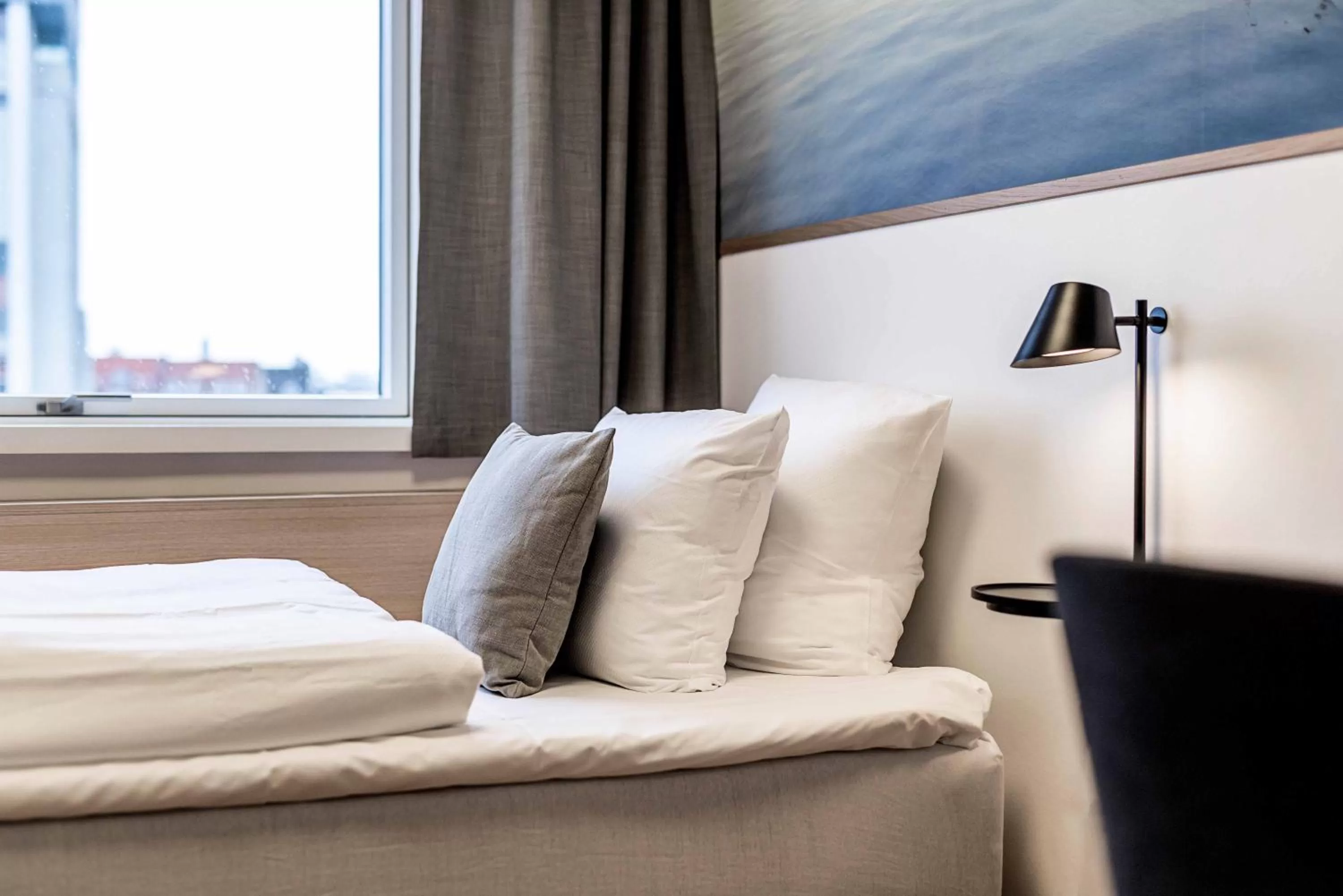 Bed in KOMPAS Hotel Aalborg