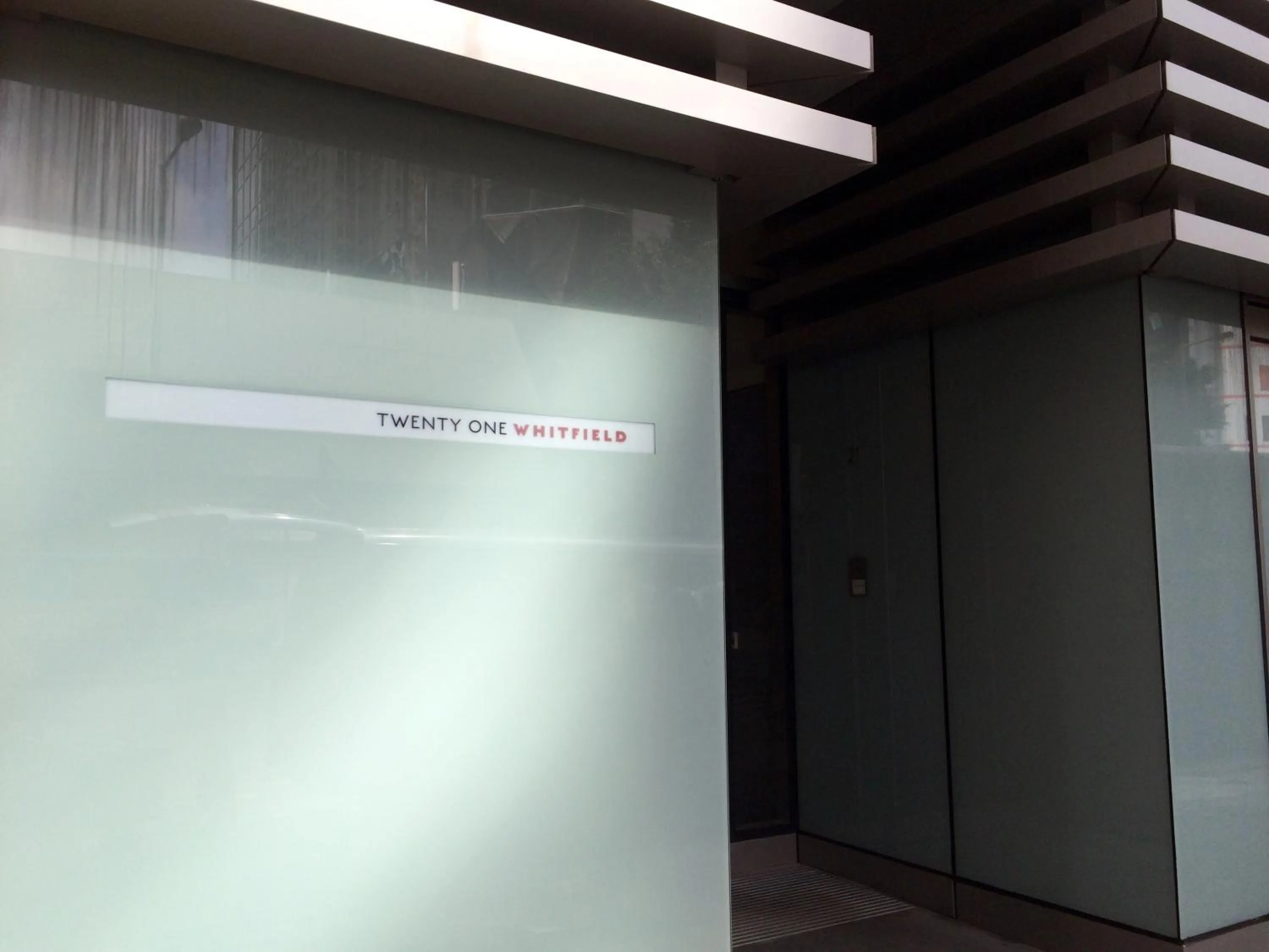 Facade/entrance in Twenty One Whitfield