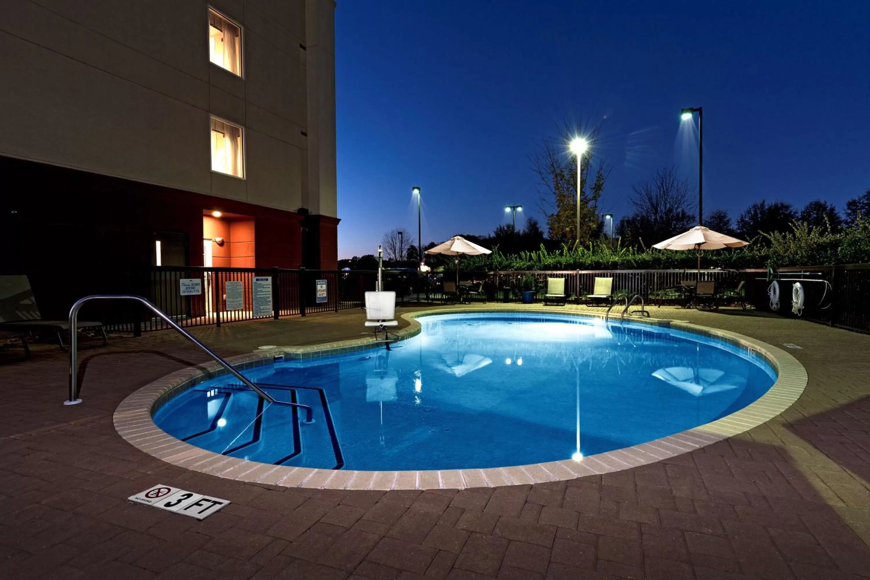 Pool view in Hampton Inn Statesville