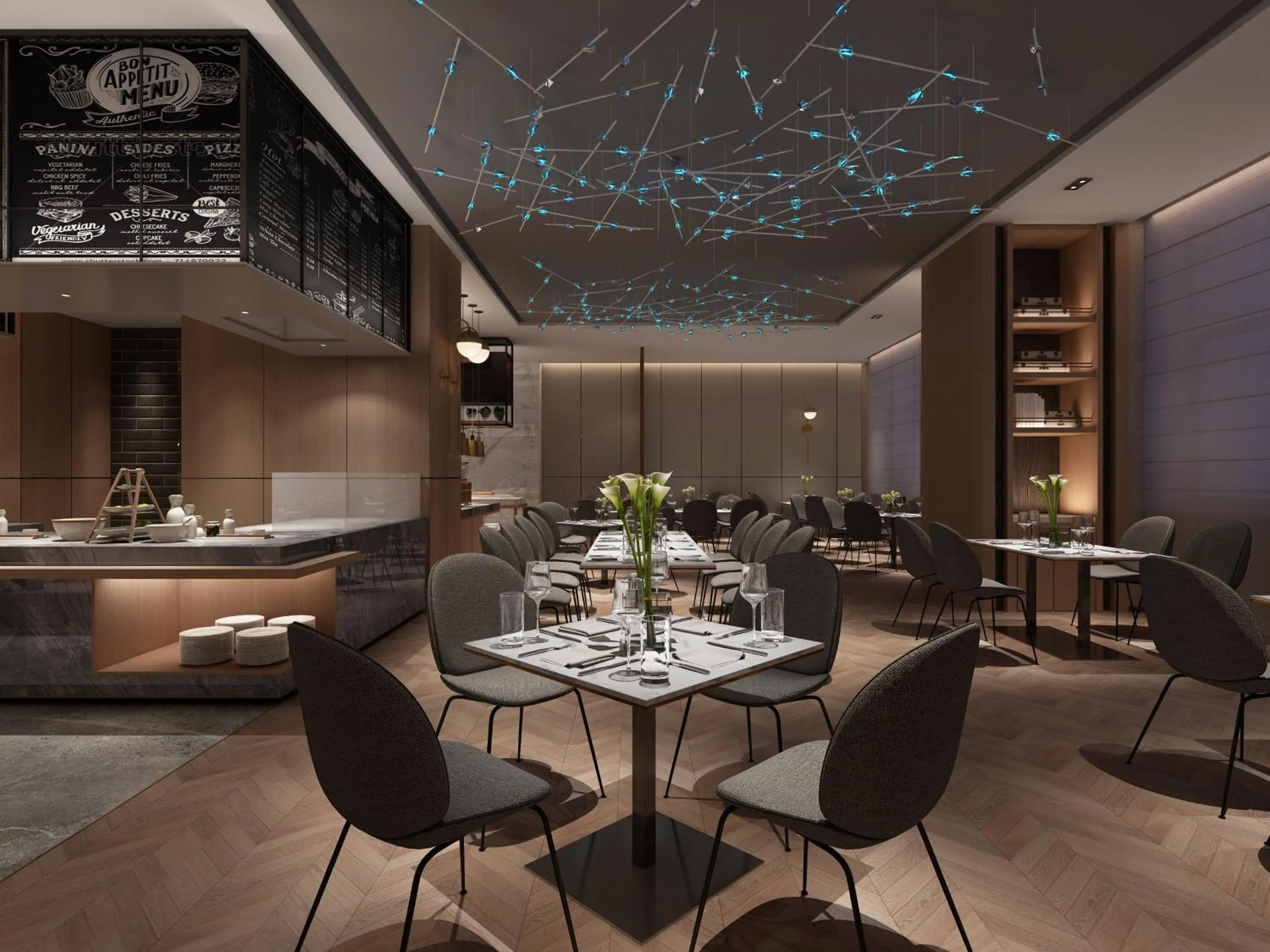 Dining area in Buddy Hotel-Free Shuttle to Canton Fair Complex during Canton Fair Period