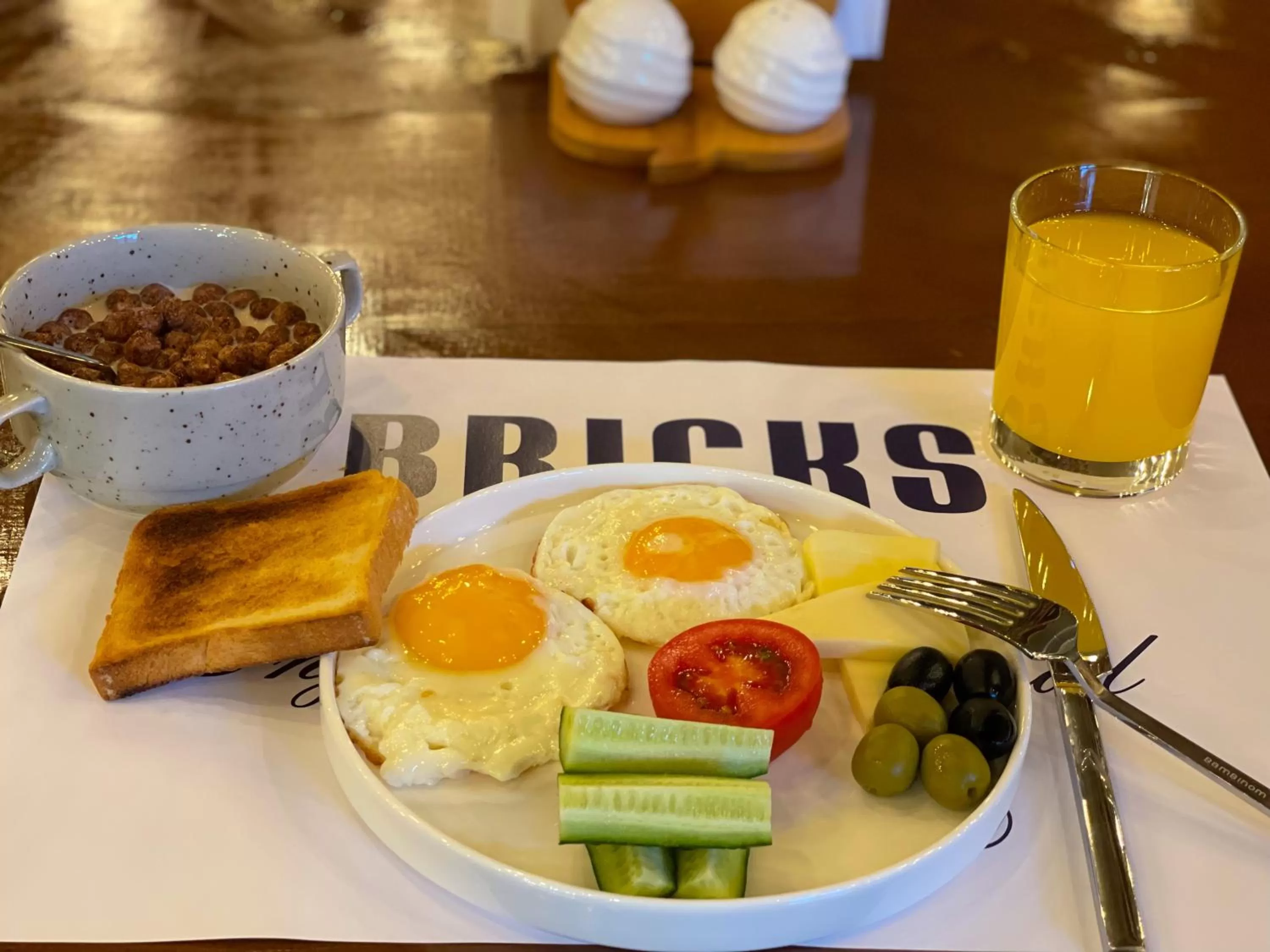 Food and drinks in Bricks Hotel Tbilisi