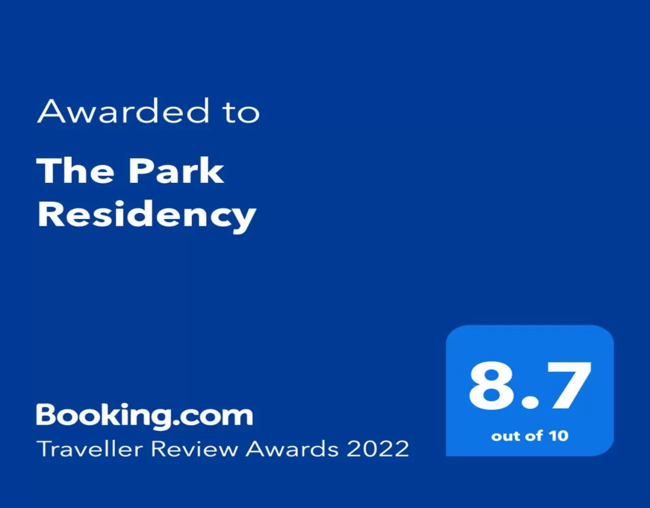 Certificate/Award in The Park Residency