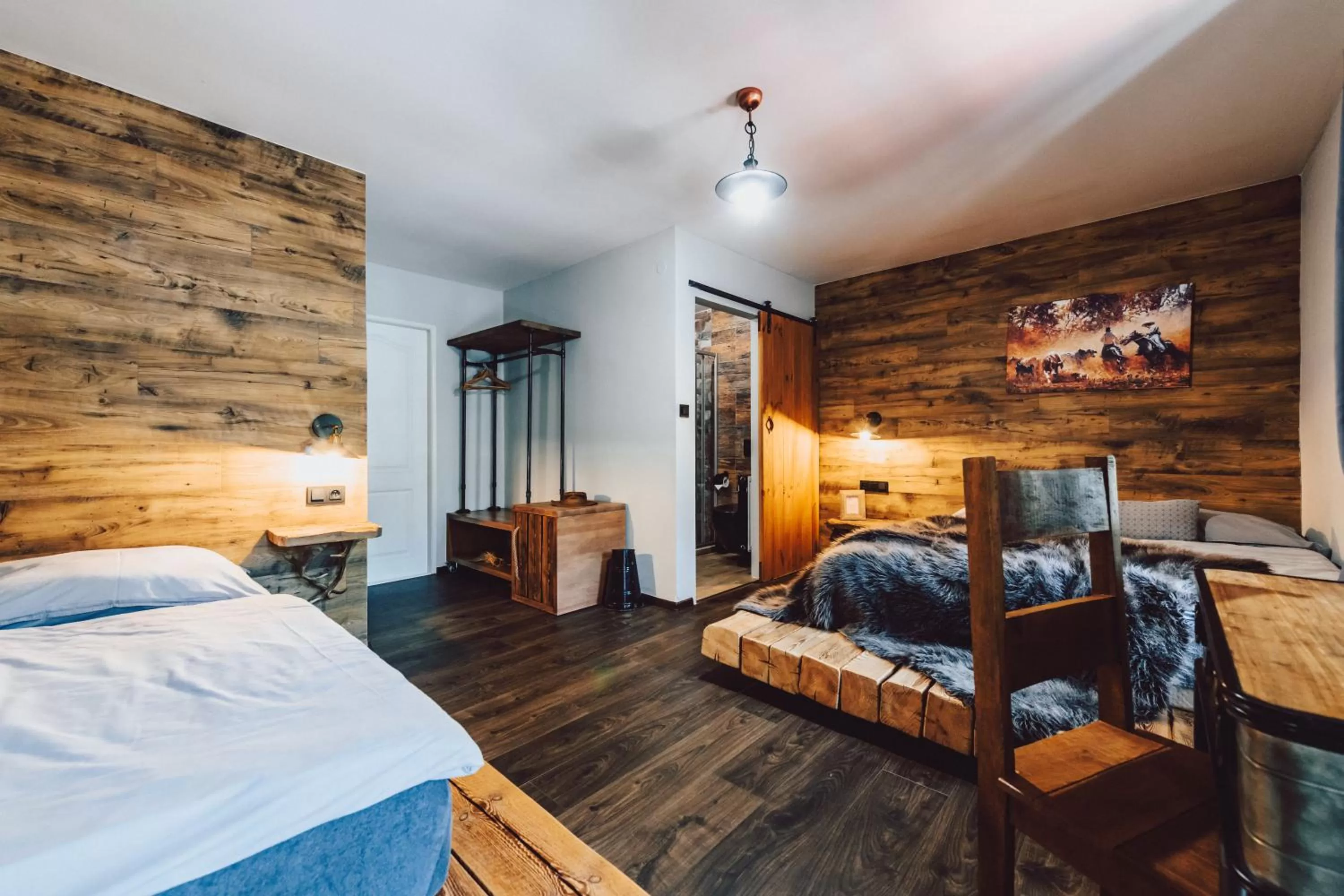 Bed, Seating Area in Resort Mlýn Černovice