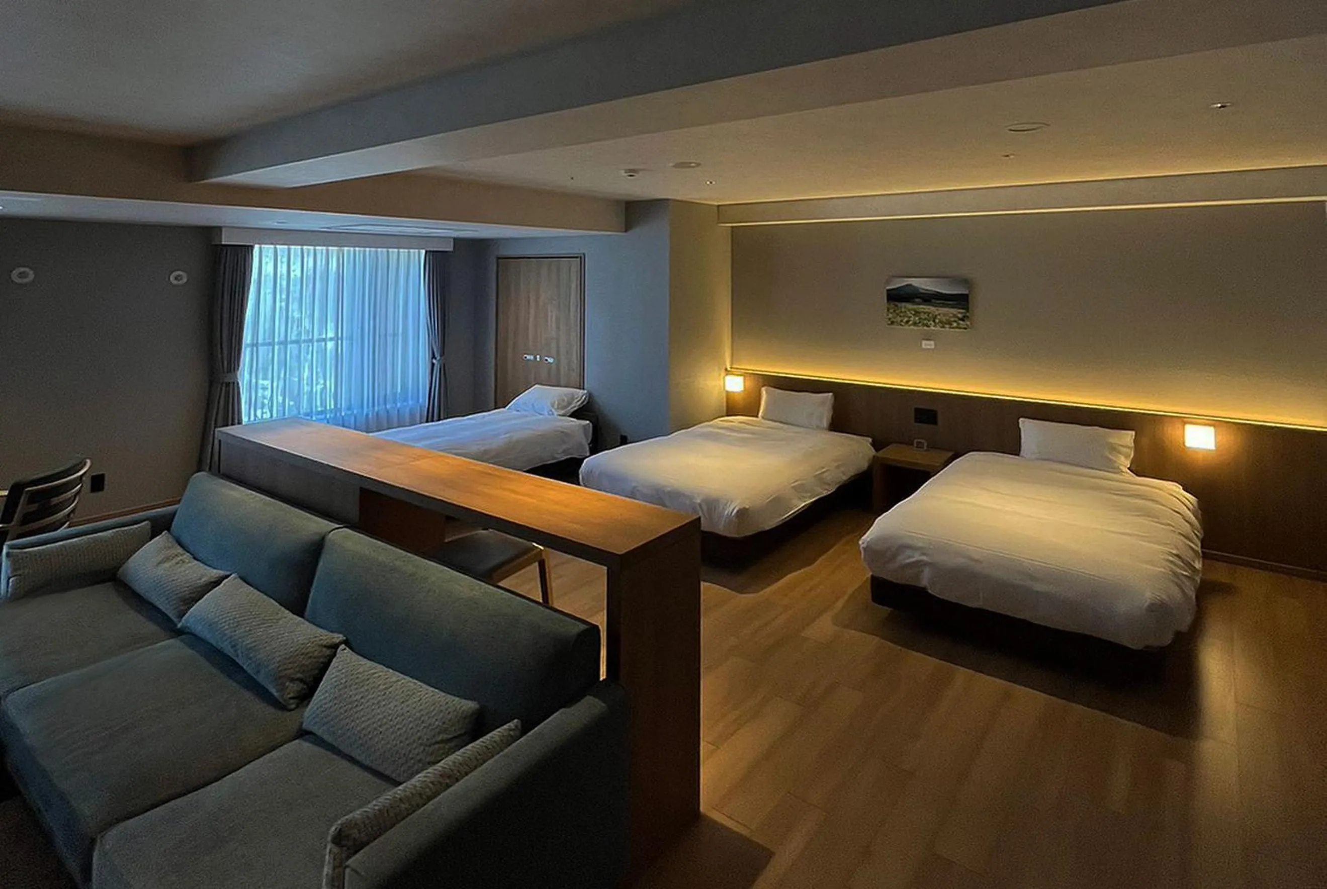 Bed in Higashikawa Asahidake Onsen Hotel Bear Monte