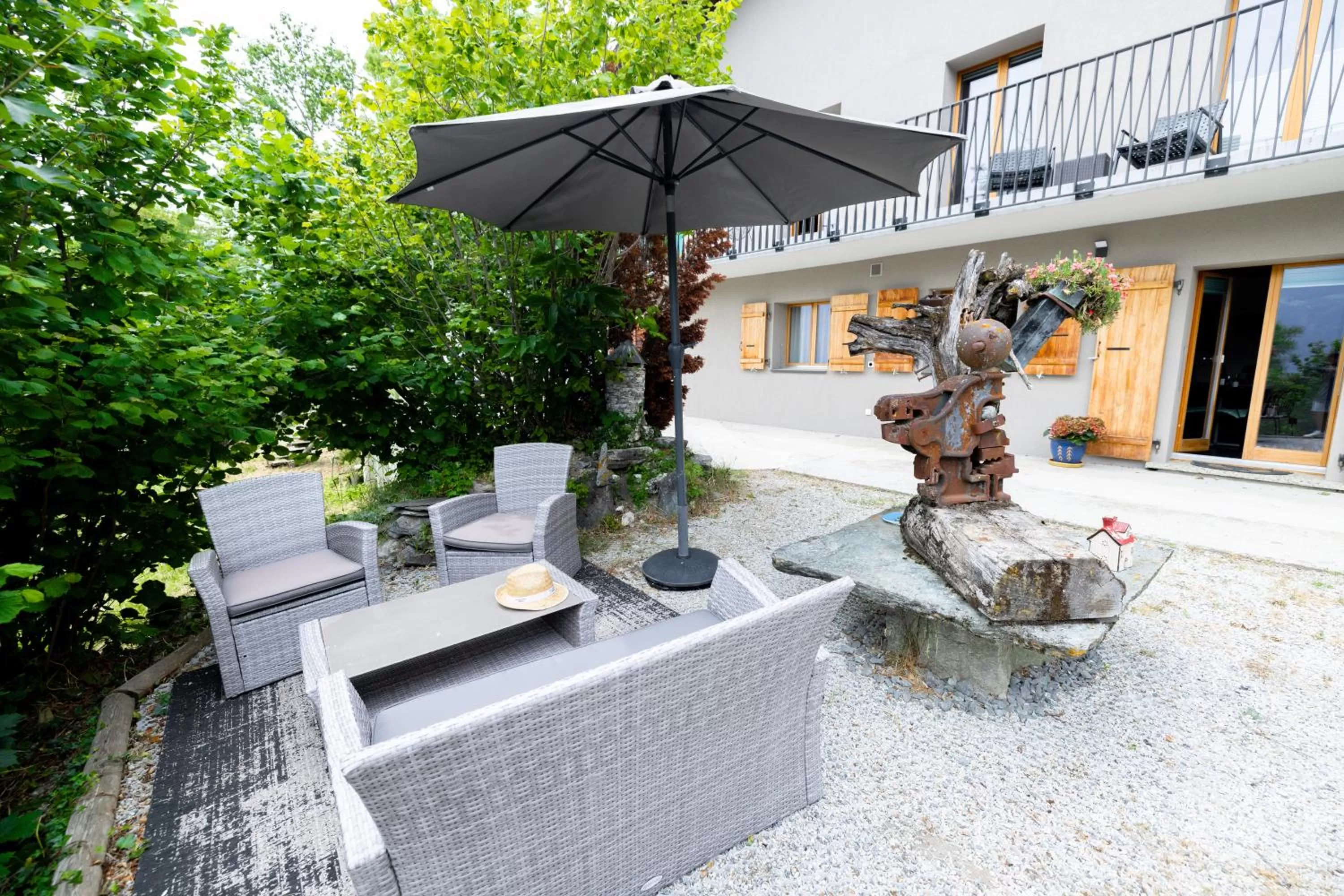 Balcony/Terrace in B&B La Forge de Diogne - luxury and cosy alpine lodge