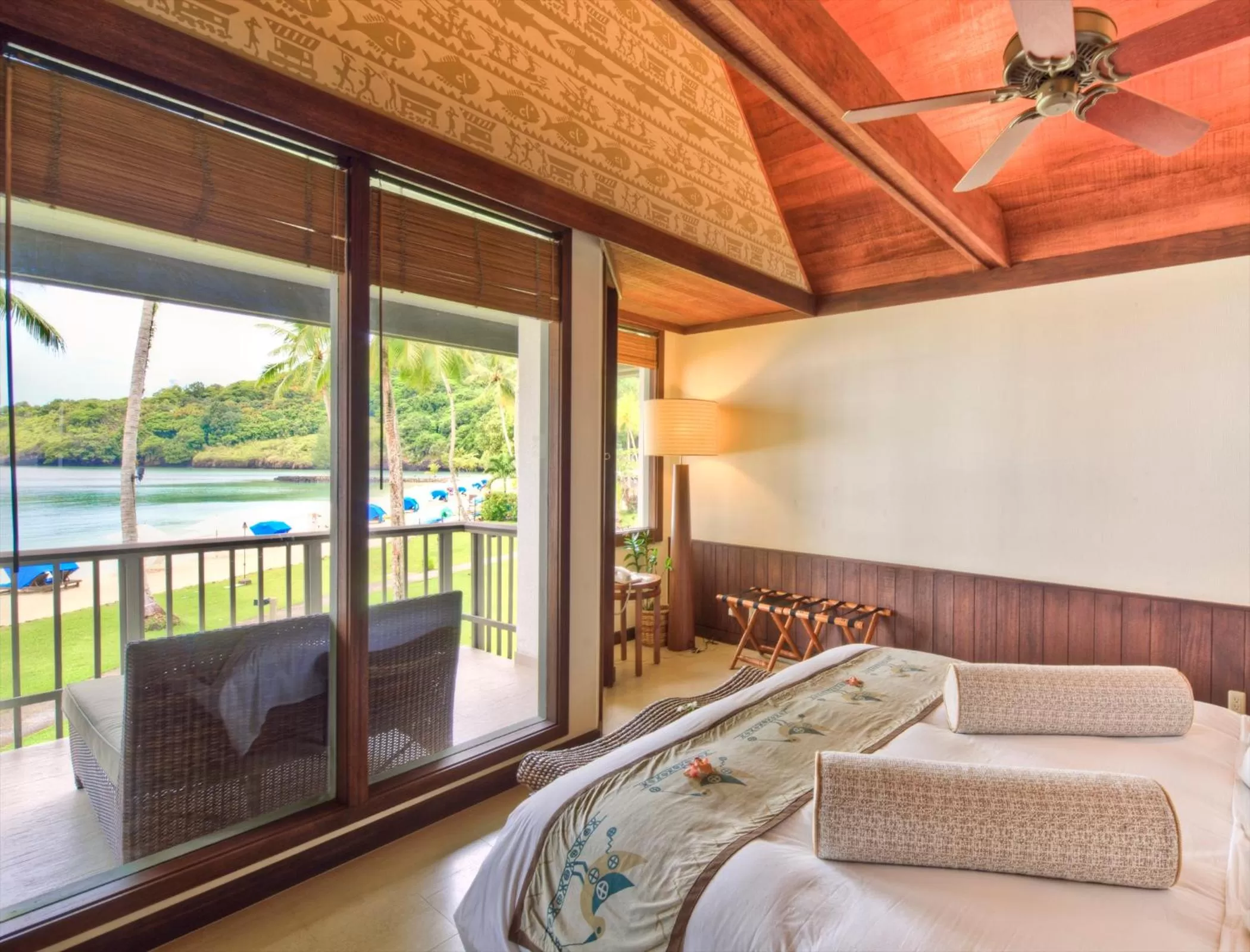 Bed in Palau Pacific Resort