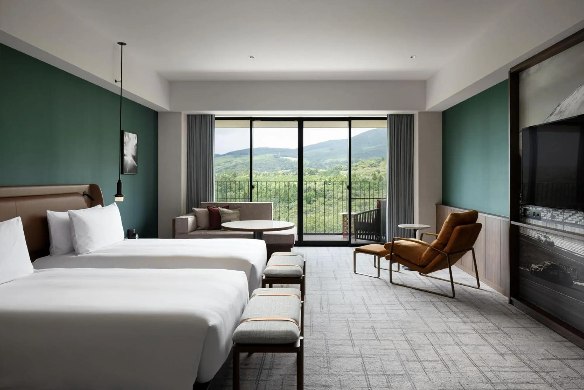 Natural landscape, Bed in Fuji Speedway Hotel, in The Unbound Collection by Hyatt