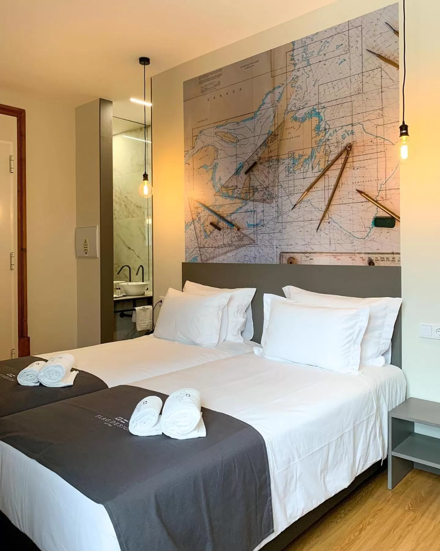 Bed in Flag Design Hotel