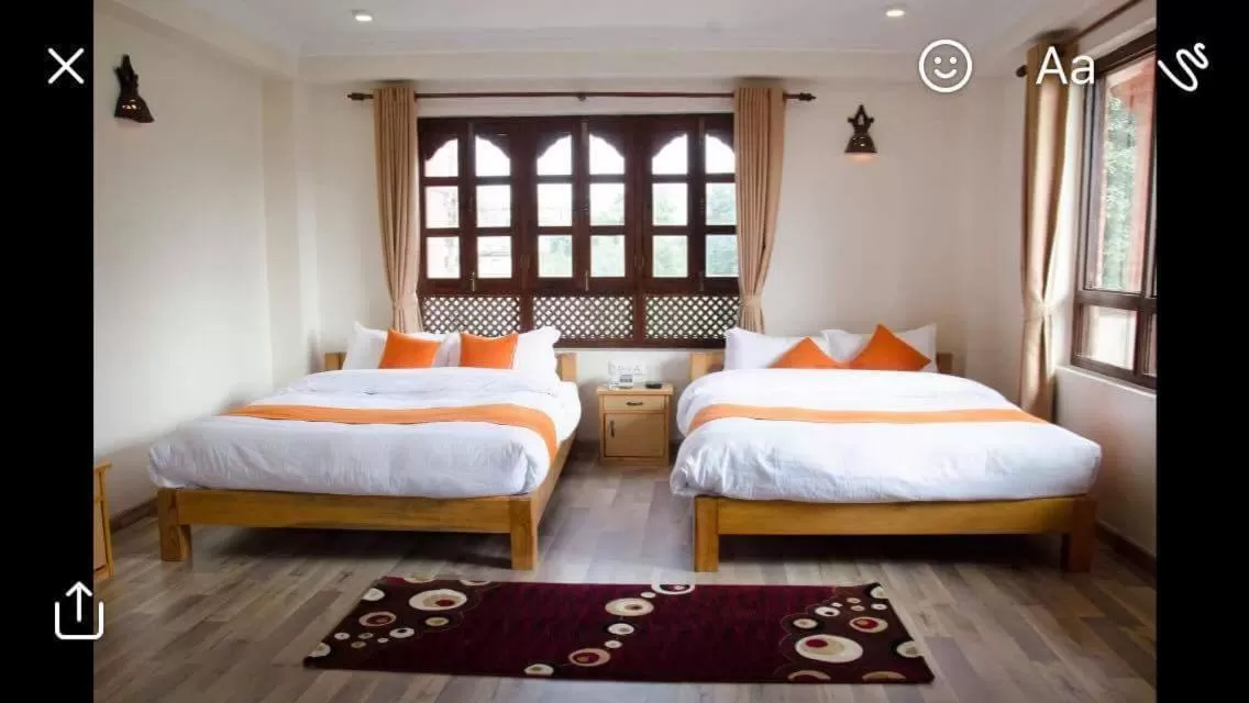 Bed in Dhulikhel boutique hotel