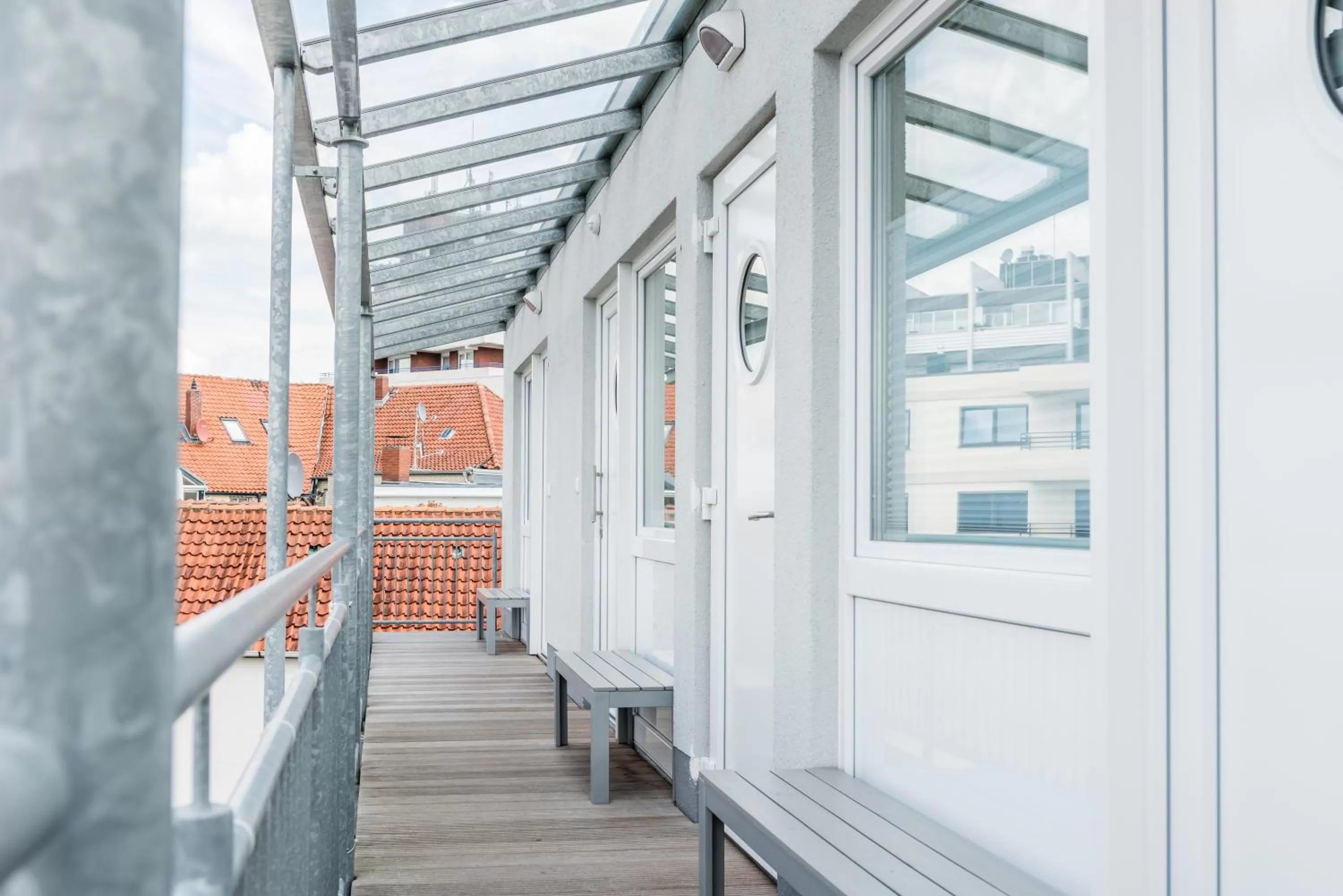 Balcony/Terrace in Schäfers Hotel, Self-Check-in, Cafe und Bäcker am Hotel
