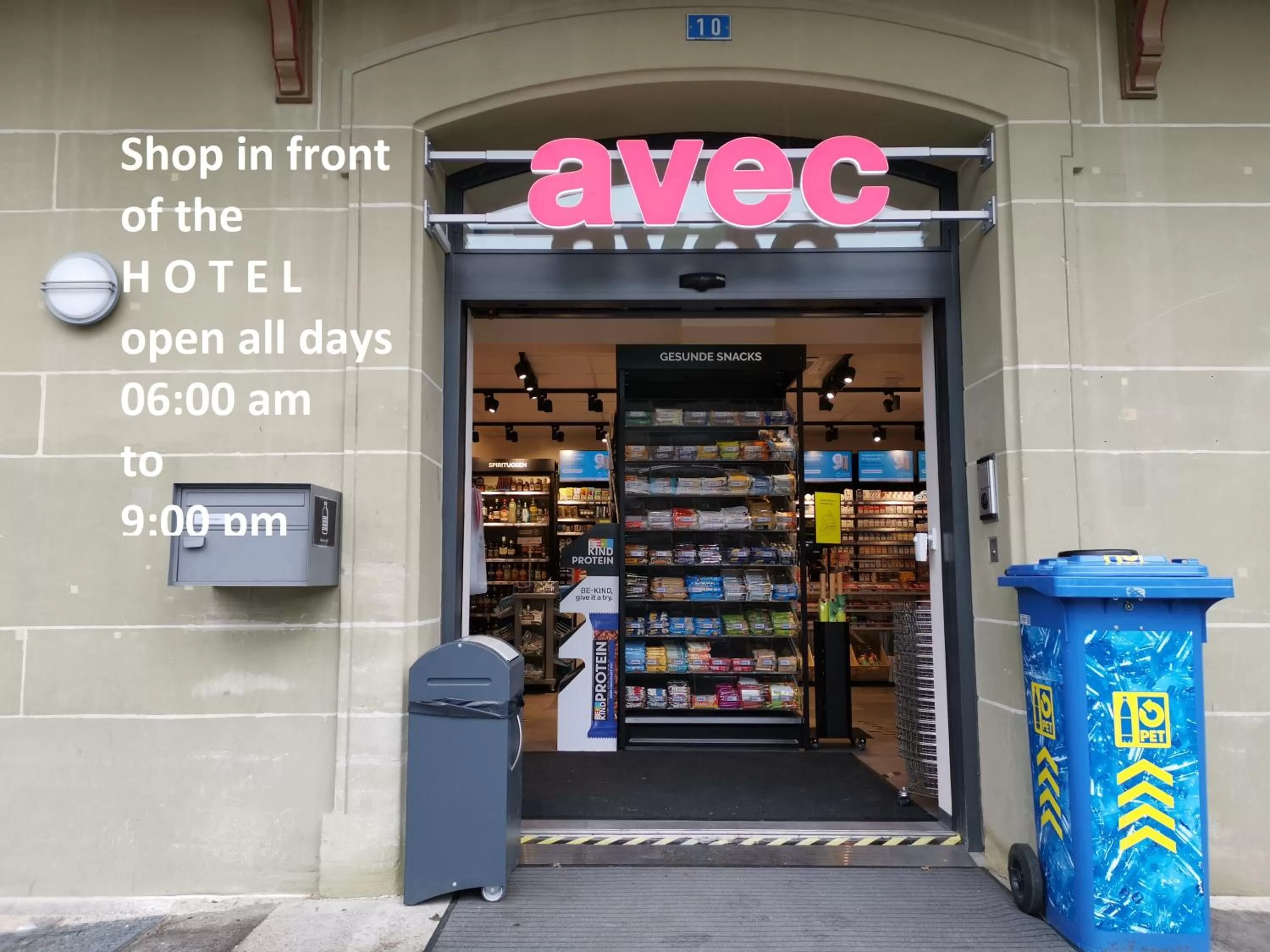 Supermarket/grocery shop in Boutique Hotel BS16 before Bern City Parking gratis
